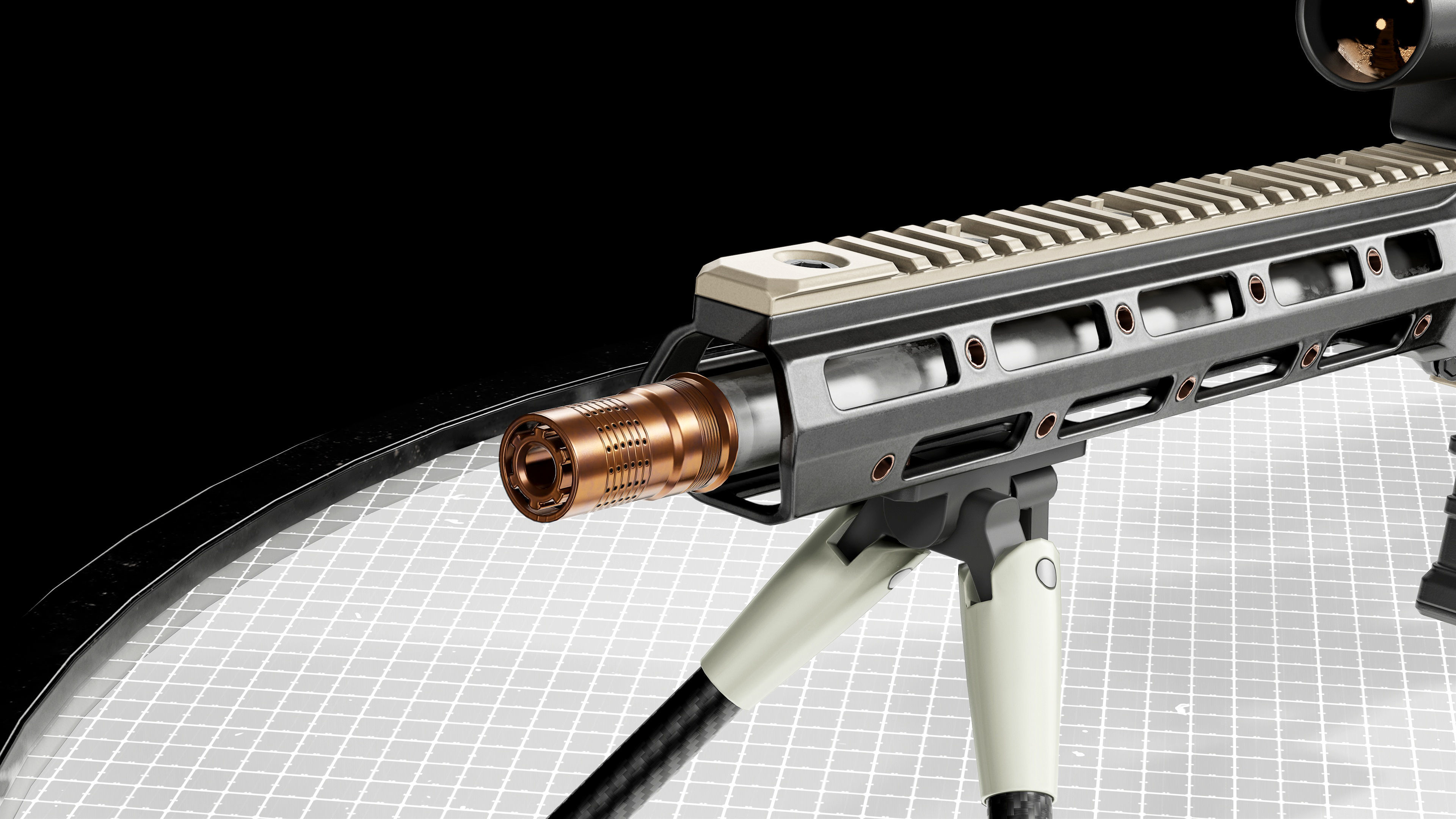 Fix by Q Sniper Rifle Low poly hyper realistic model Low-poly 3D model_6