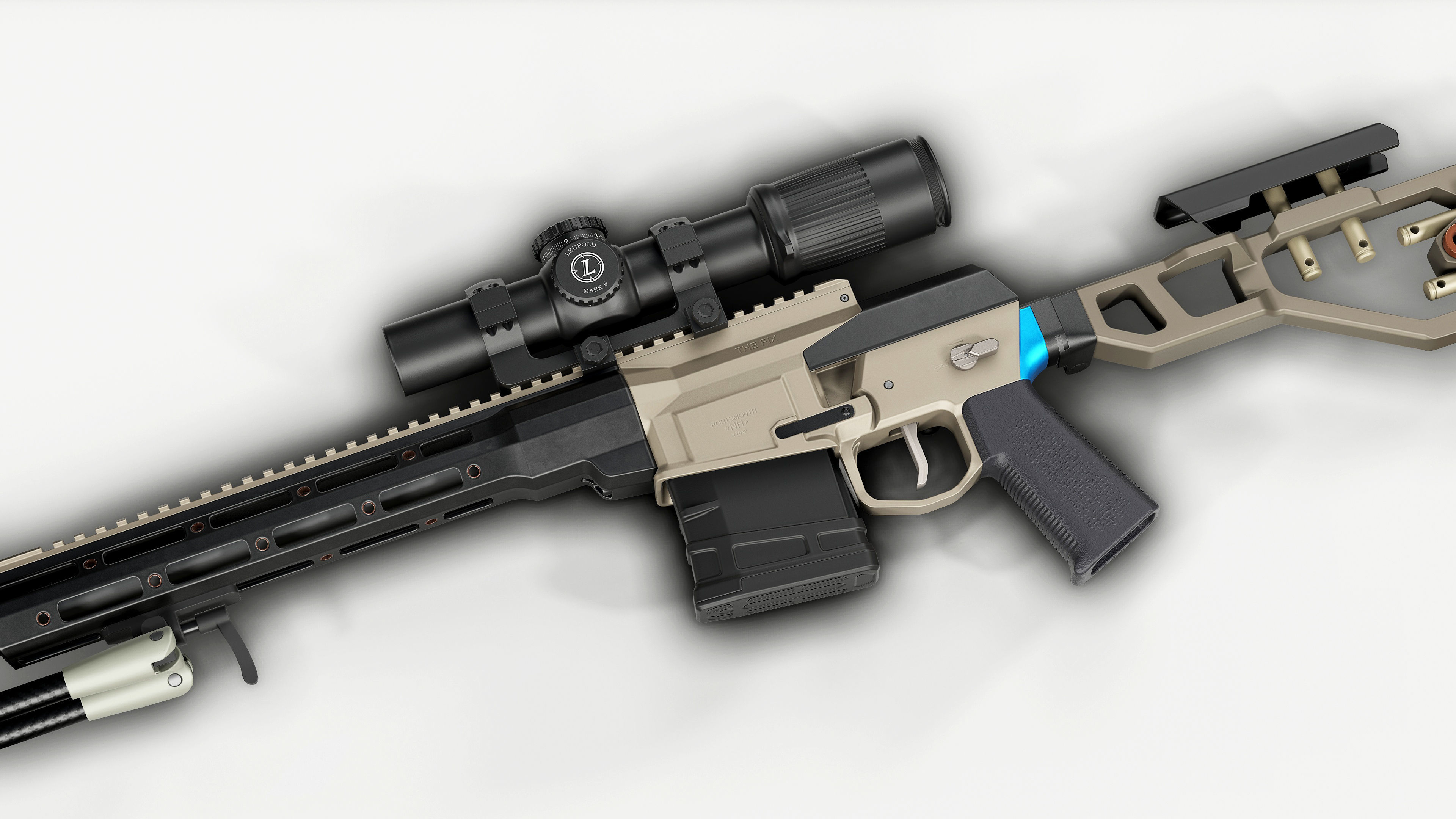 Fix by Q Sniper Rifle Low poly hyper realistic model Low-poly 3D model_1