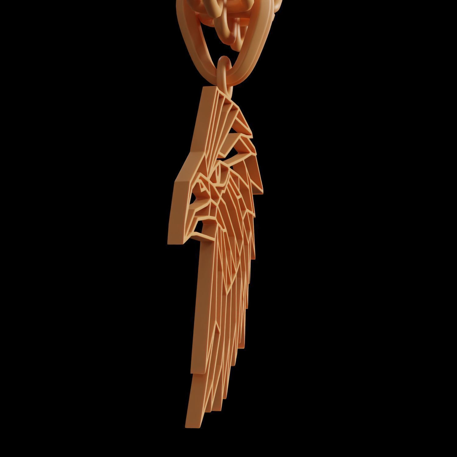 Eagle Wireframe Pendant Amulet Necklace 3D print model_10