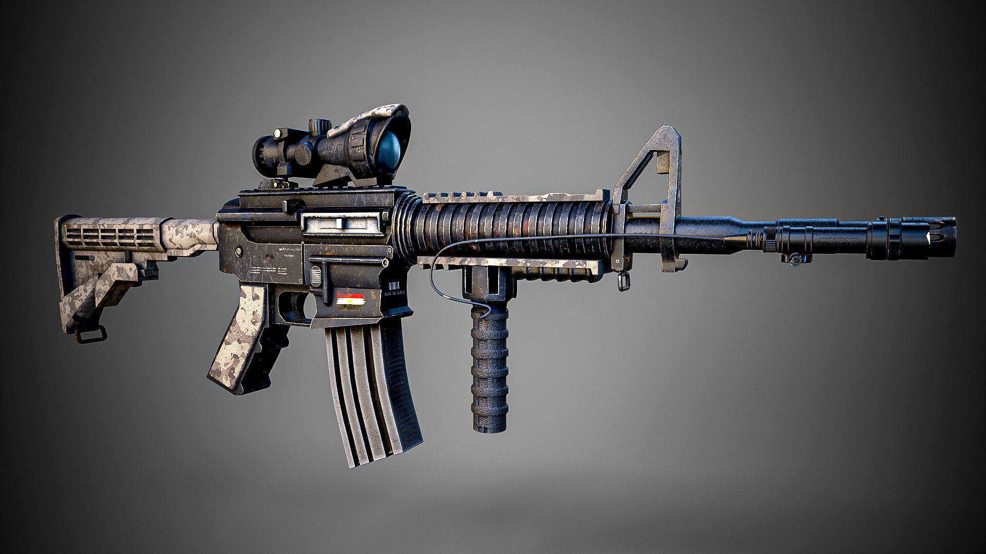 M4A1 Carbine assault rifle Free 3D model_3