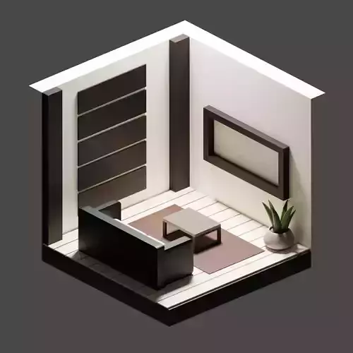 Simple Living Room Free 3D model