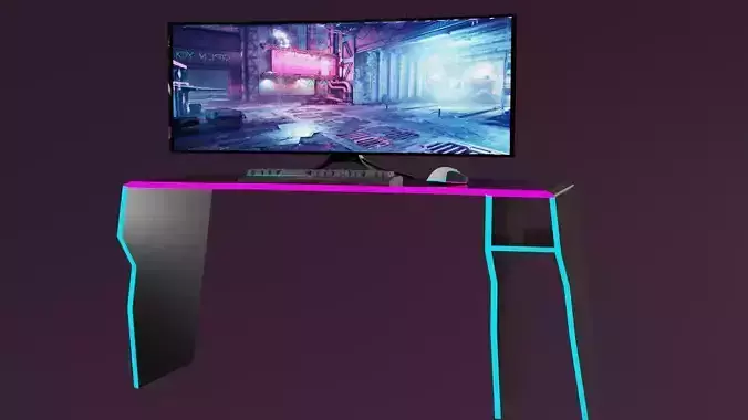 table office with display keyboard and mouse 3D model table office with display keyboard and mouse 3D model