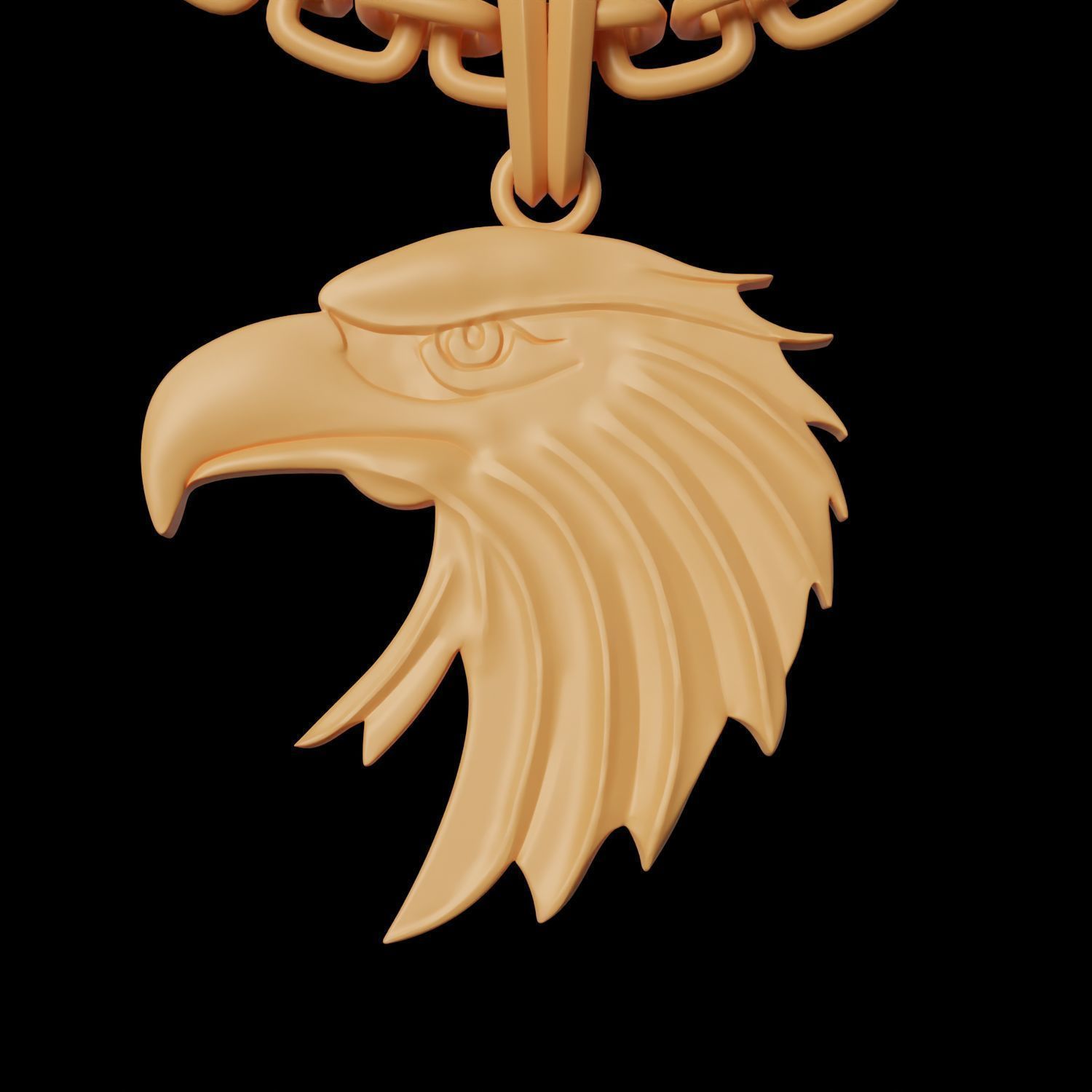 Eagle Stylized Pendant Coin Amulet Necklace 3D print model_6