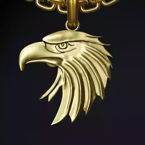 Eagle Stylized Pendant Coin Amulet Necklace 3D print model