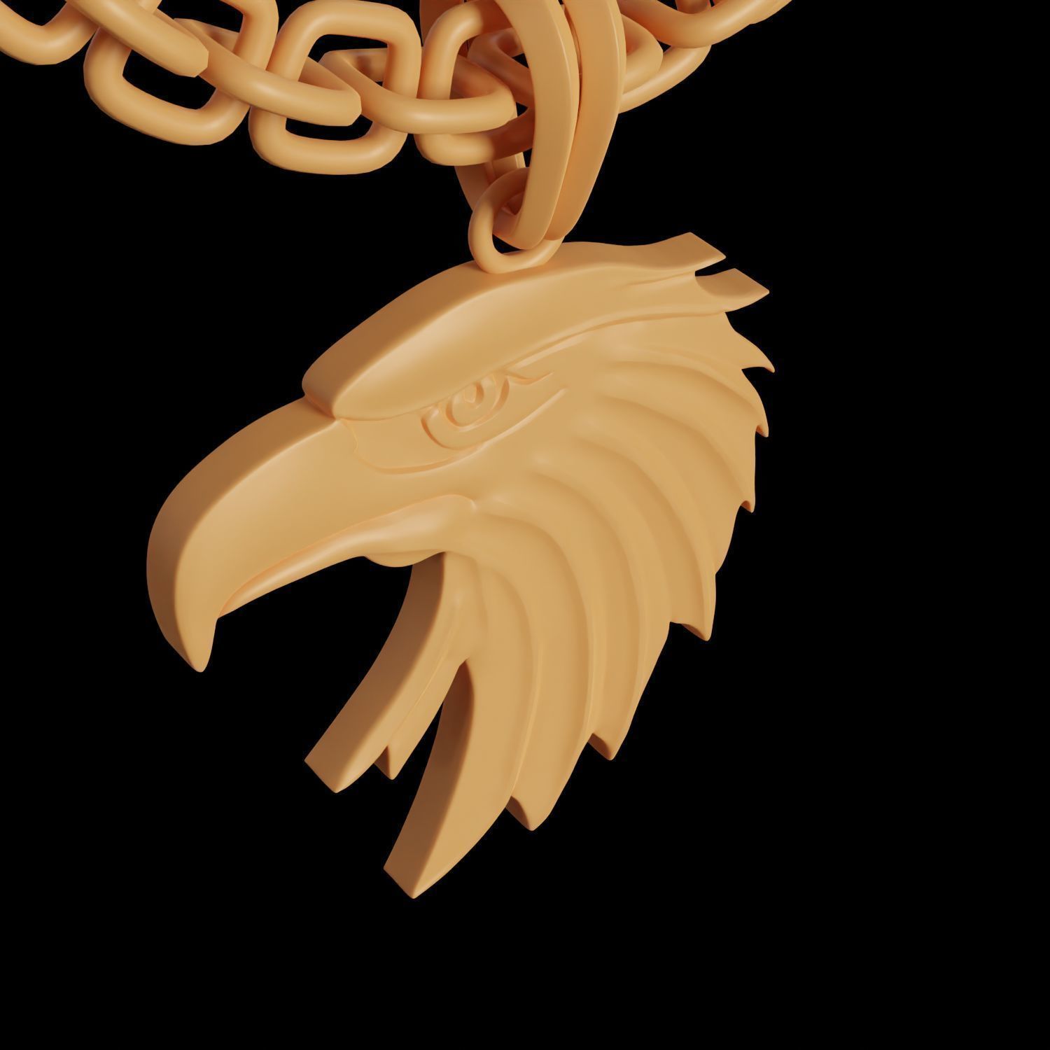 Eagle Stylized Pendant Coin Amulet Necklace 3D print model_11