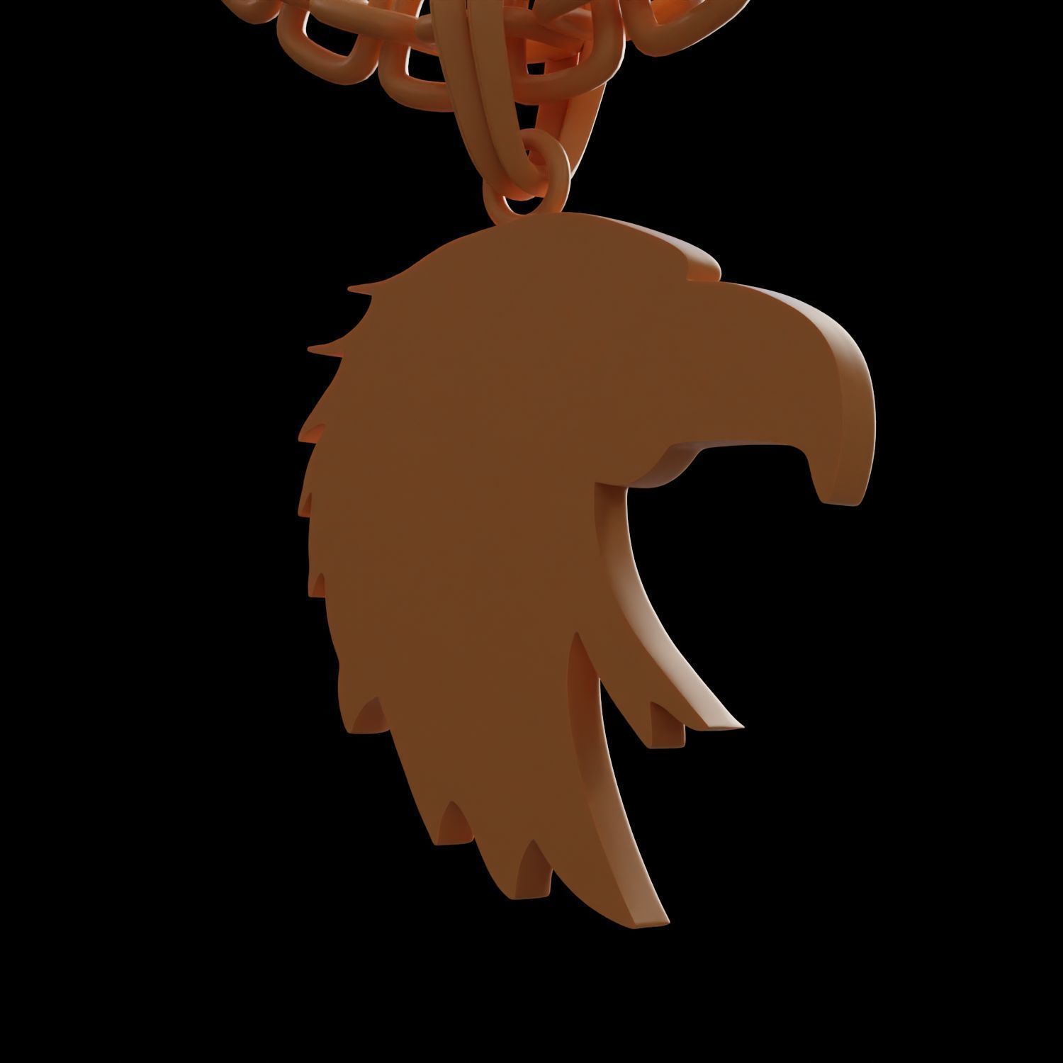 Eagle Stylized Pendant Coin Amulet Necklace 3D print model_10