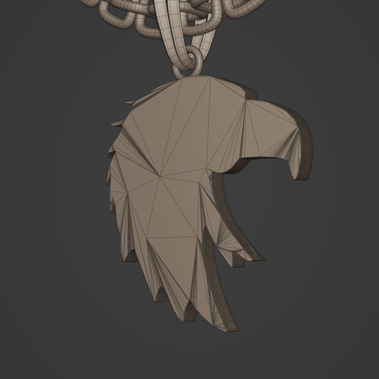 Eagle Stylized Pendant Coin Amulet Necklace 3D print model_16