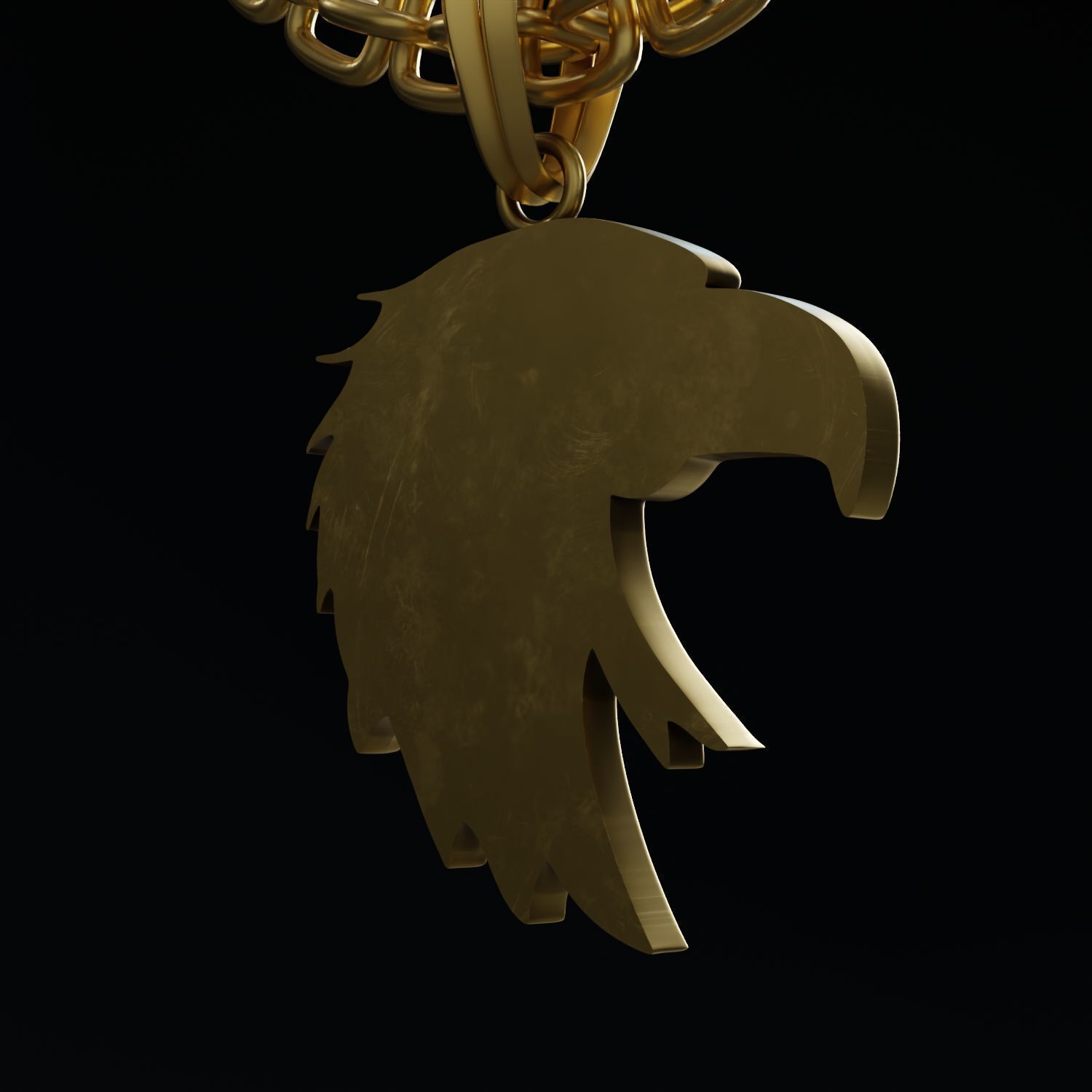Eagle Stylized Pendant Coin Amulet Necklace 3D print model_5