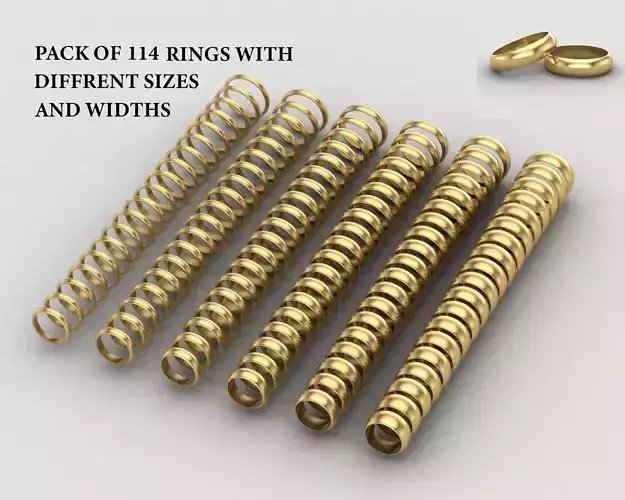 Pack of 114 rings in all sizes and widths 31-MWC 3D print model
