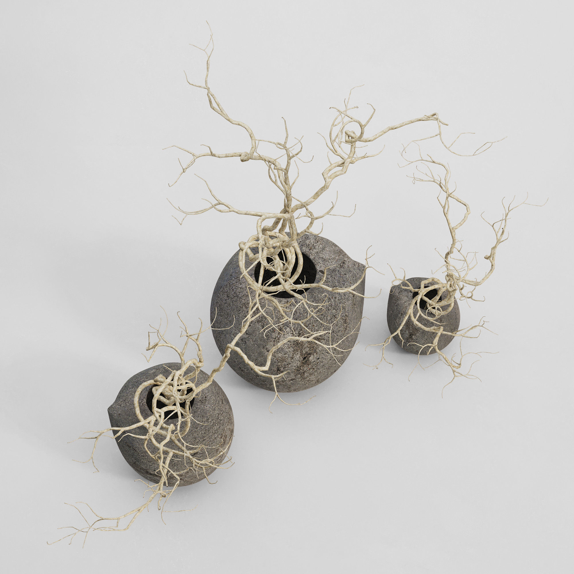 Nib Vases Branch 3D model_4