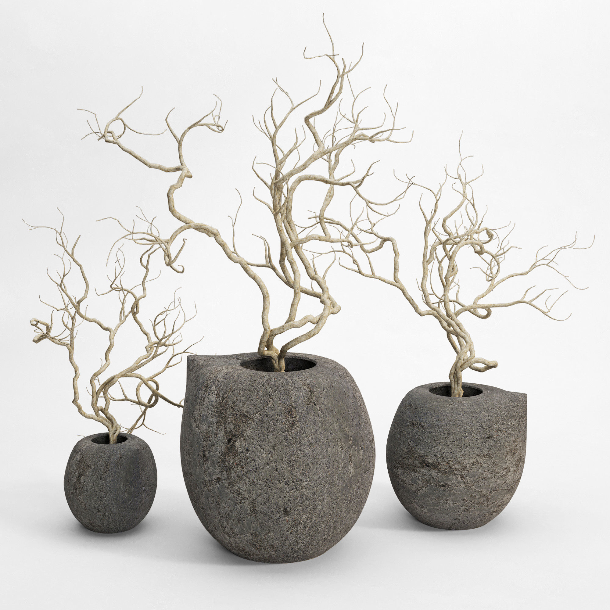 Nib Vases Branch 3D model_2