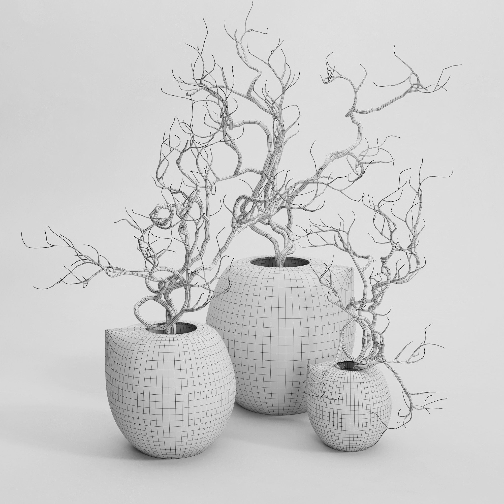 Nib Vases Branch 3D model_1