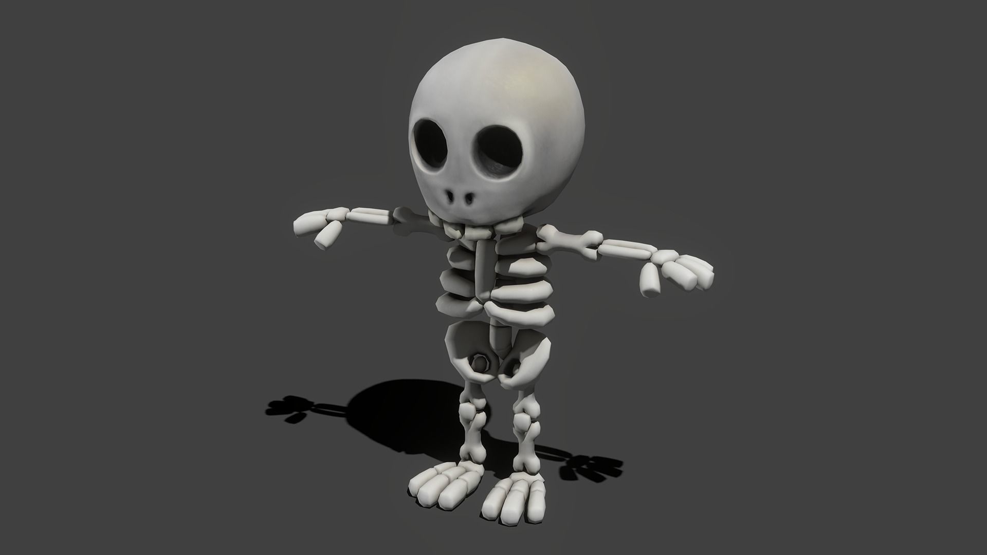 Cartoon Skeleton - Game Ready Low-poly 3D model_2