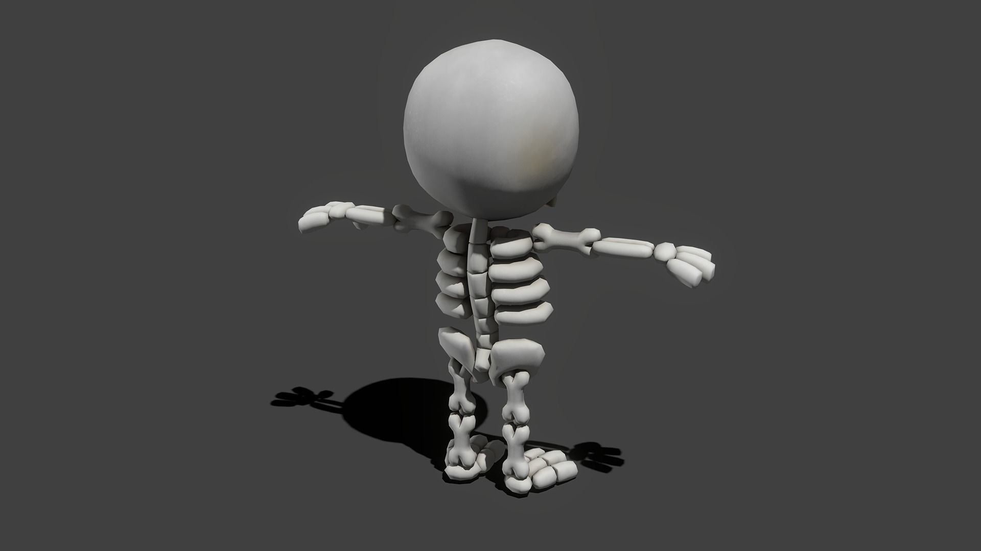 Cartoon Skeleton - Game Ready Low-poly 3D model_3