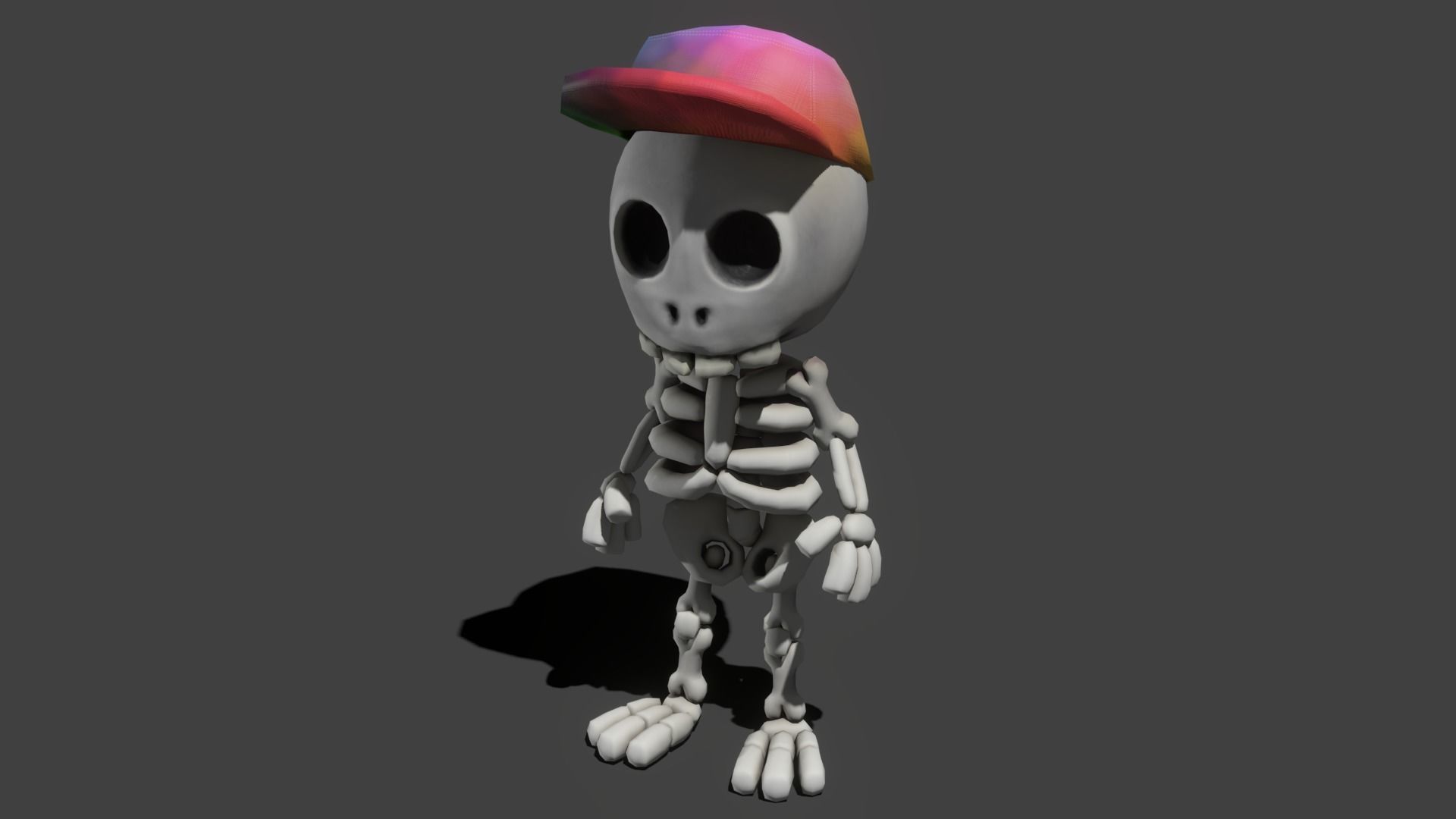 Cartoon Skeleton - Game Ready Low-poly 3D model_11