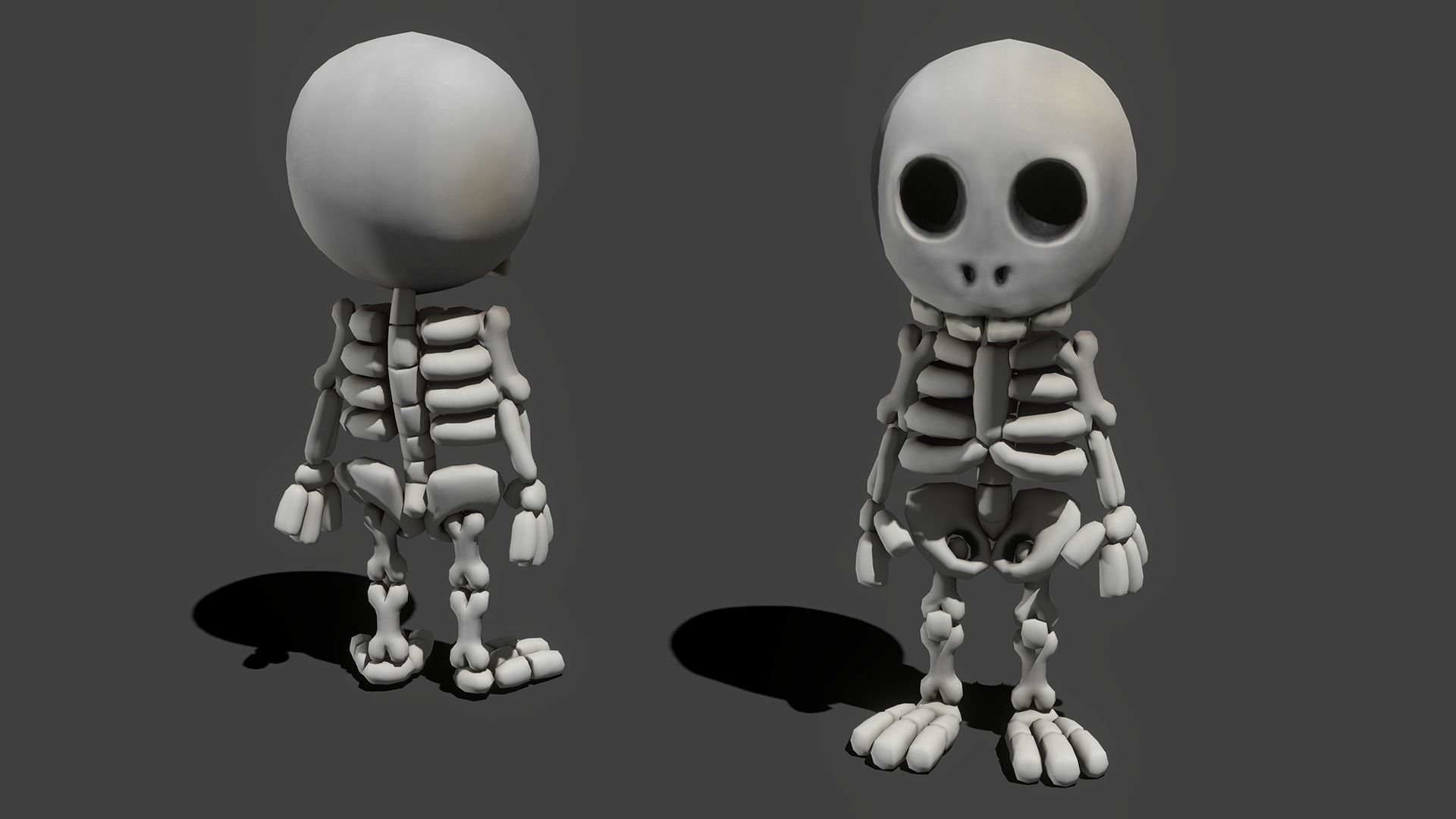 Cartoon Skeleton - Game Ready Low-poly 3D model_6