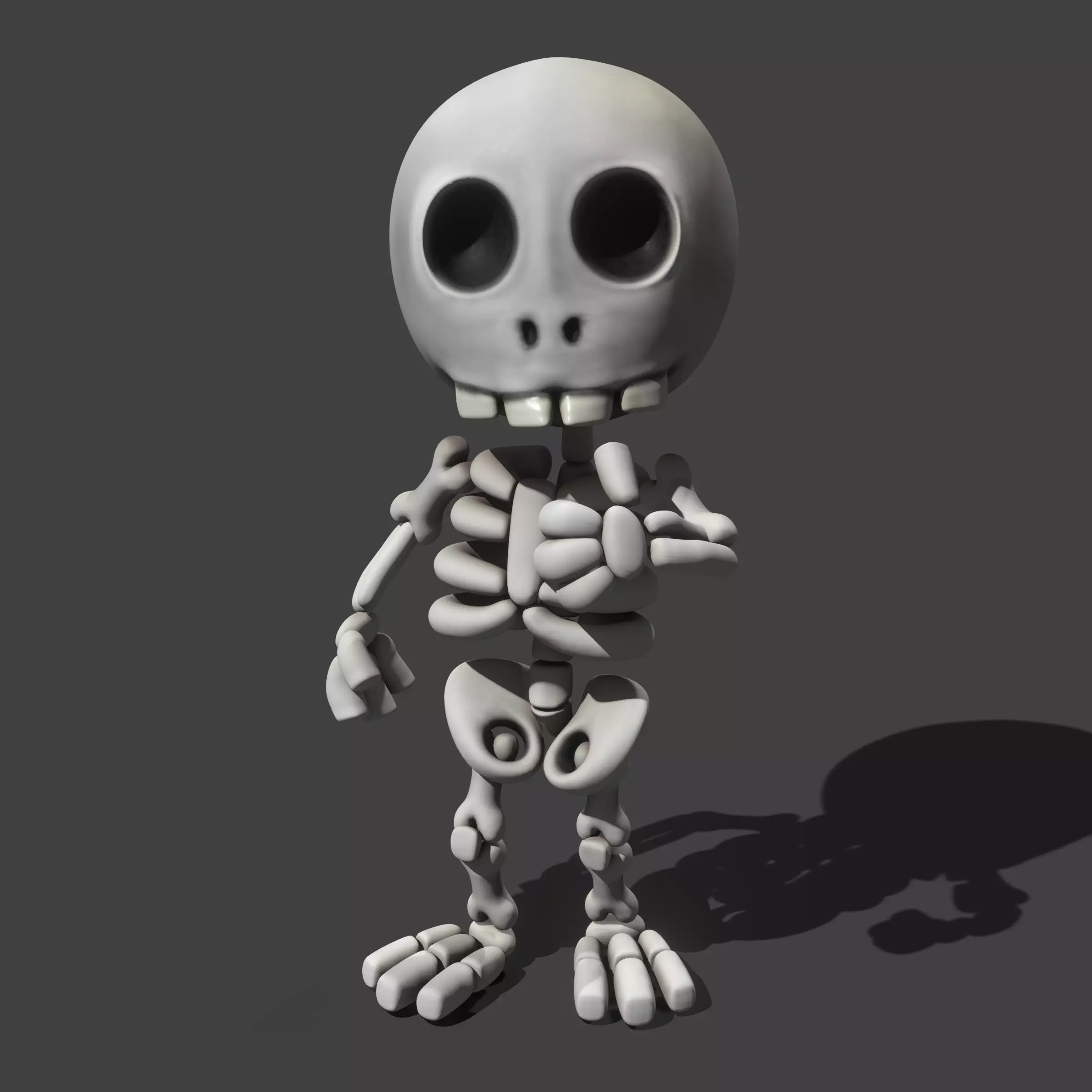 Cartoon Skeleton - Game Ready Low-poly 3D model_0