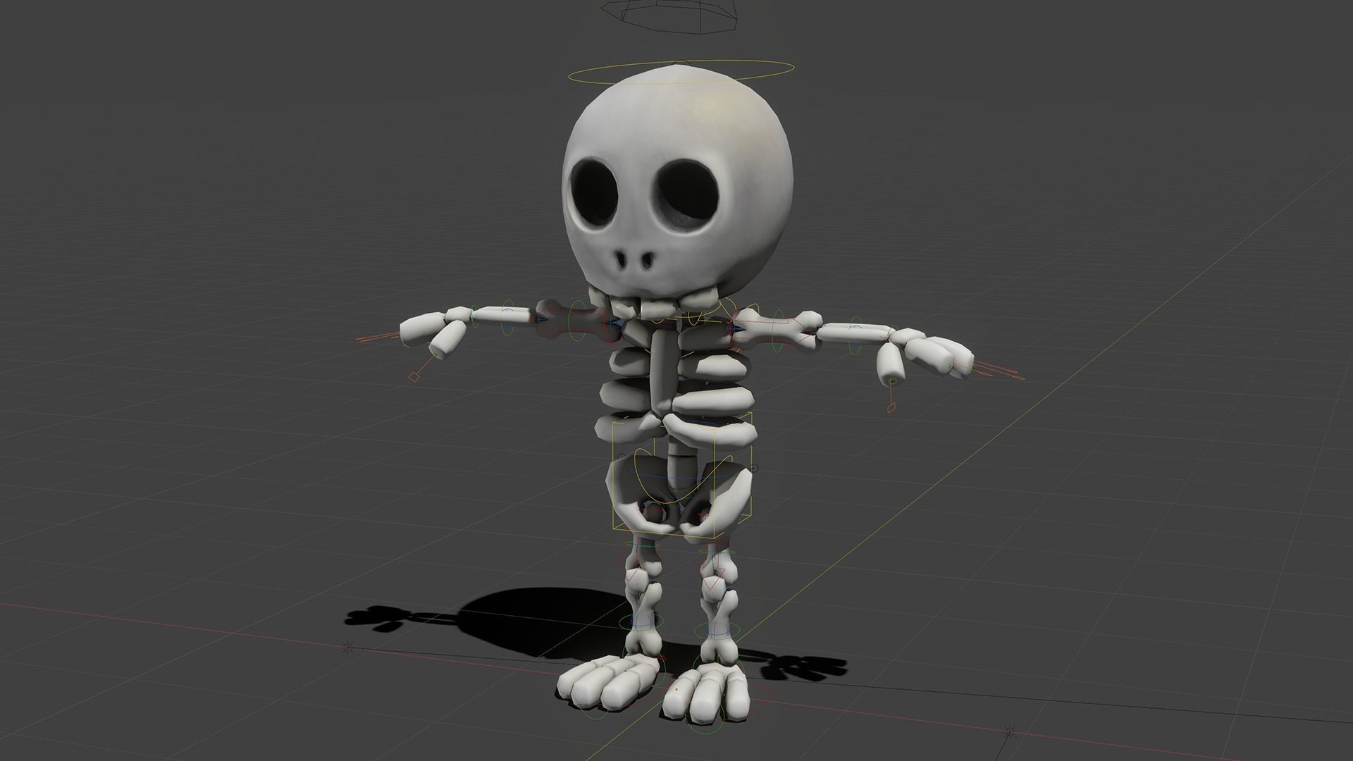 Cartoon Skeleton - Game Ready Low-poly 3D model_5
