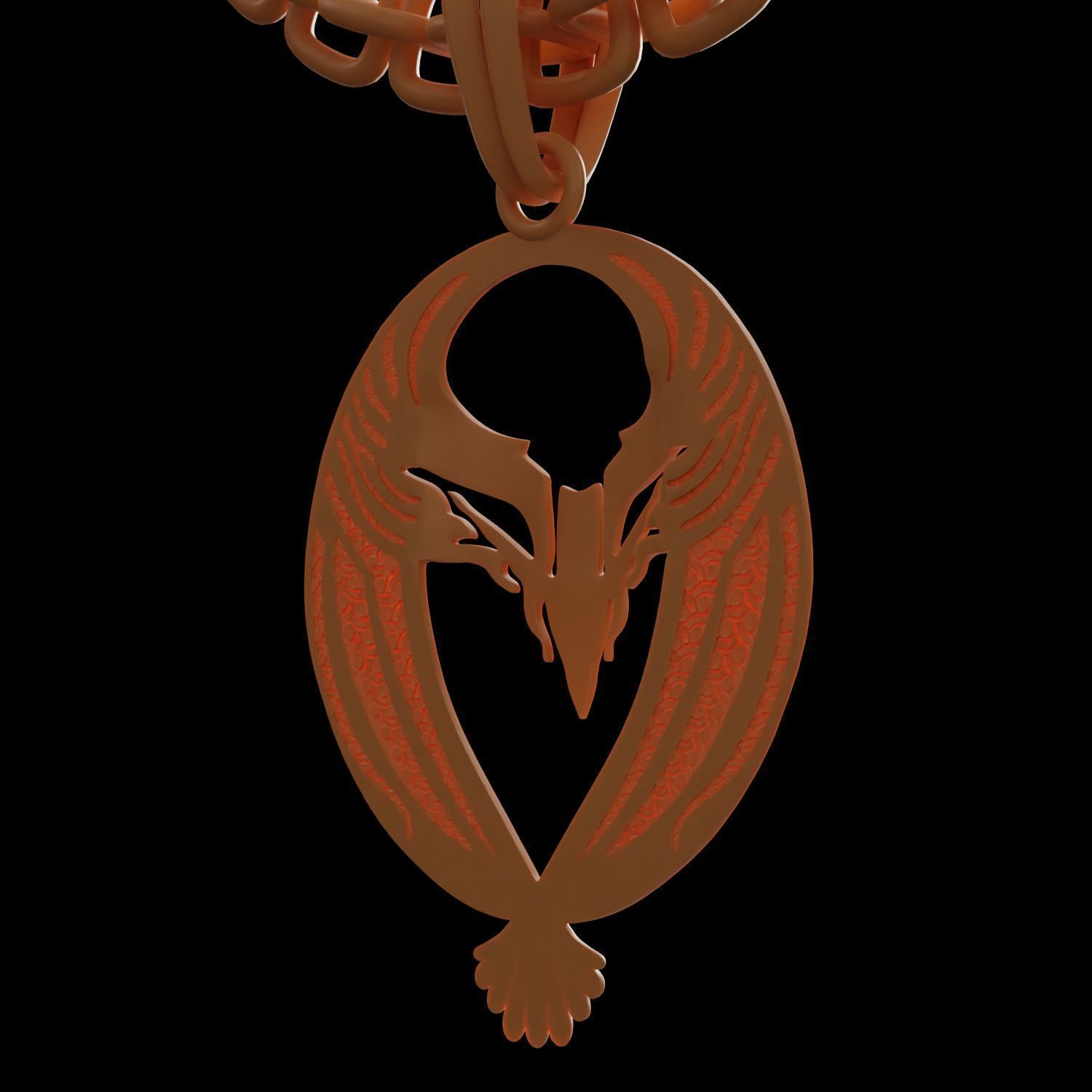 Eagle Stylized Pendant Amulet Necklace 3D print model_11