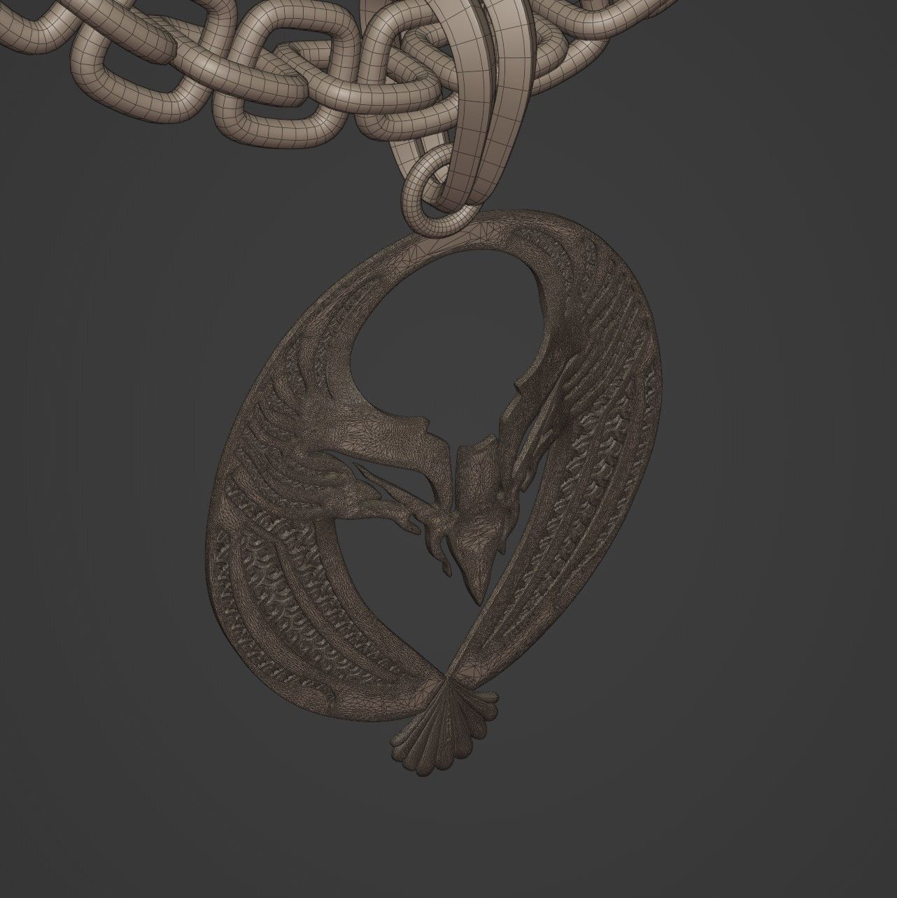 Eagle Stylized Pendant Amulet Necklace 3D print model_18