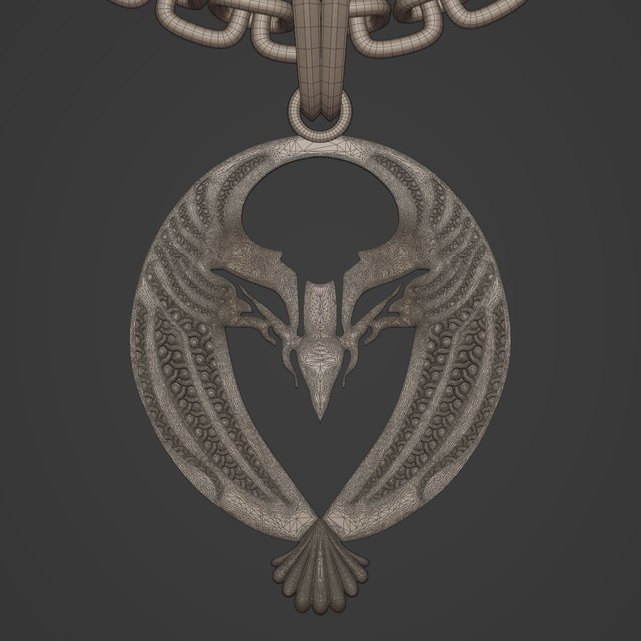 Eagle Stylized Pendant Amulet Necklace 3D print model_13
