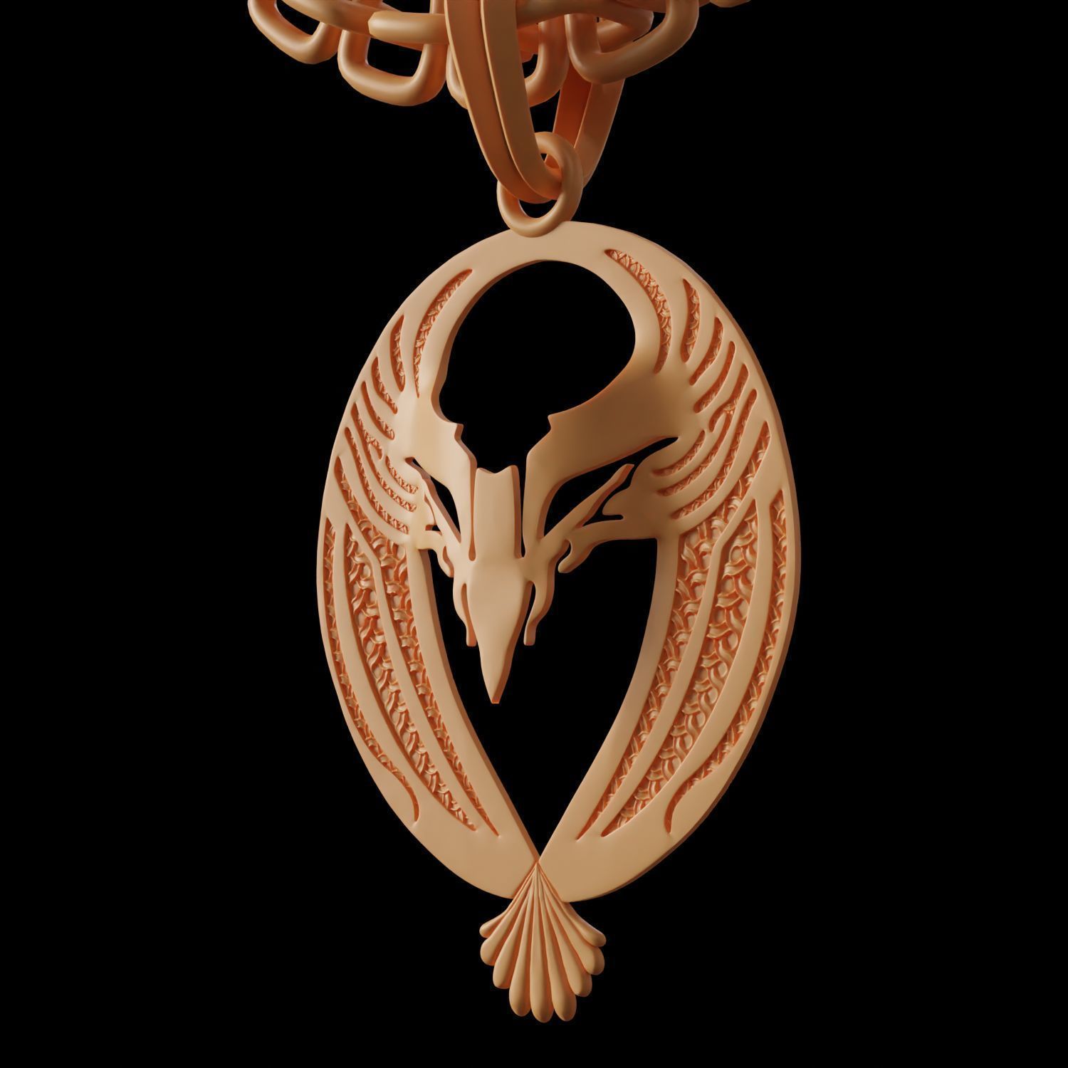 Eagle Stylized Pendant Amulet Necklace 3D print model_3