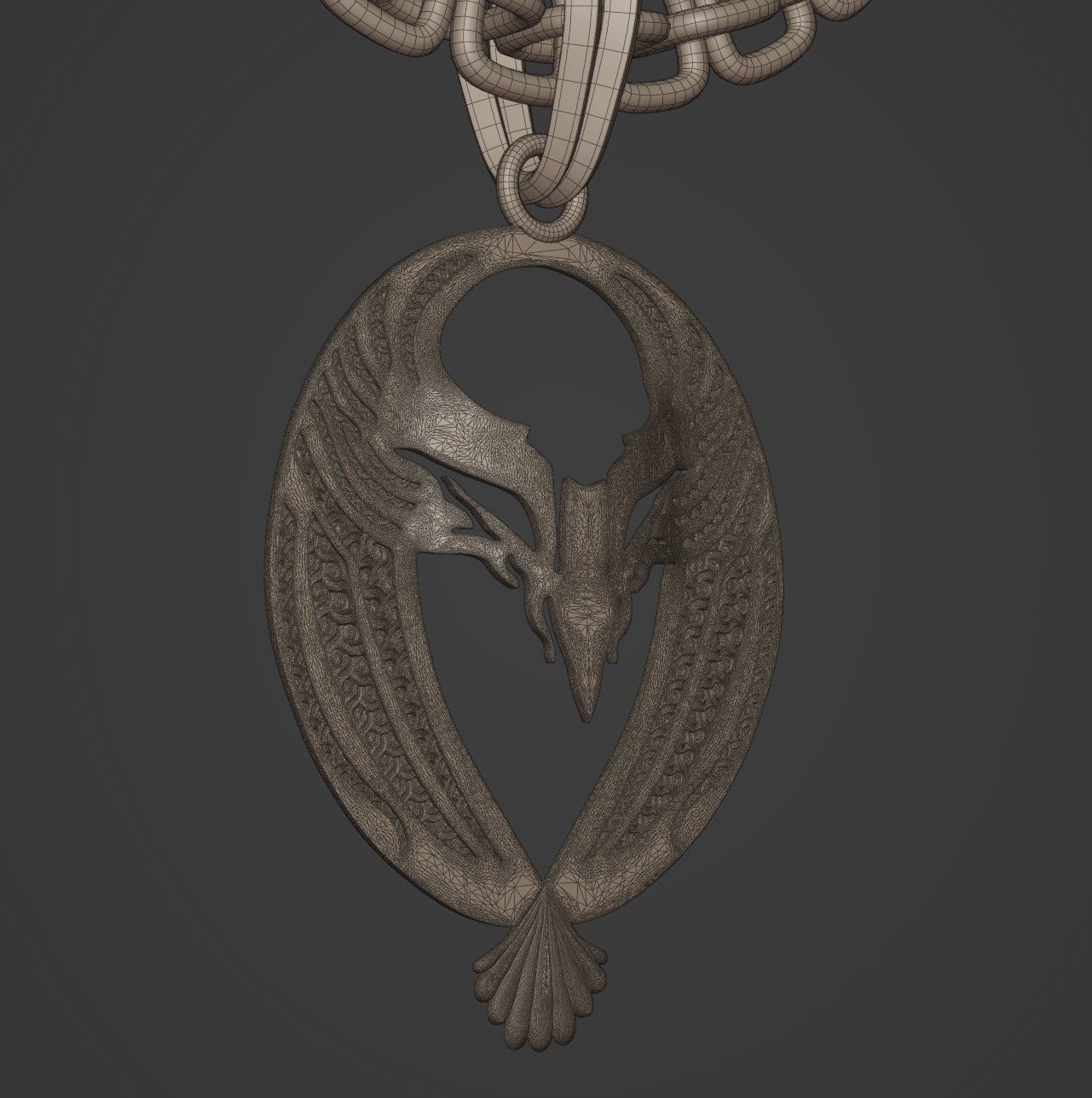 Eagle Stylized Pendant Amulet Necklace 3D print model_15