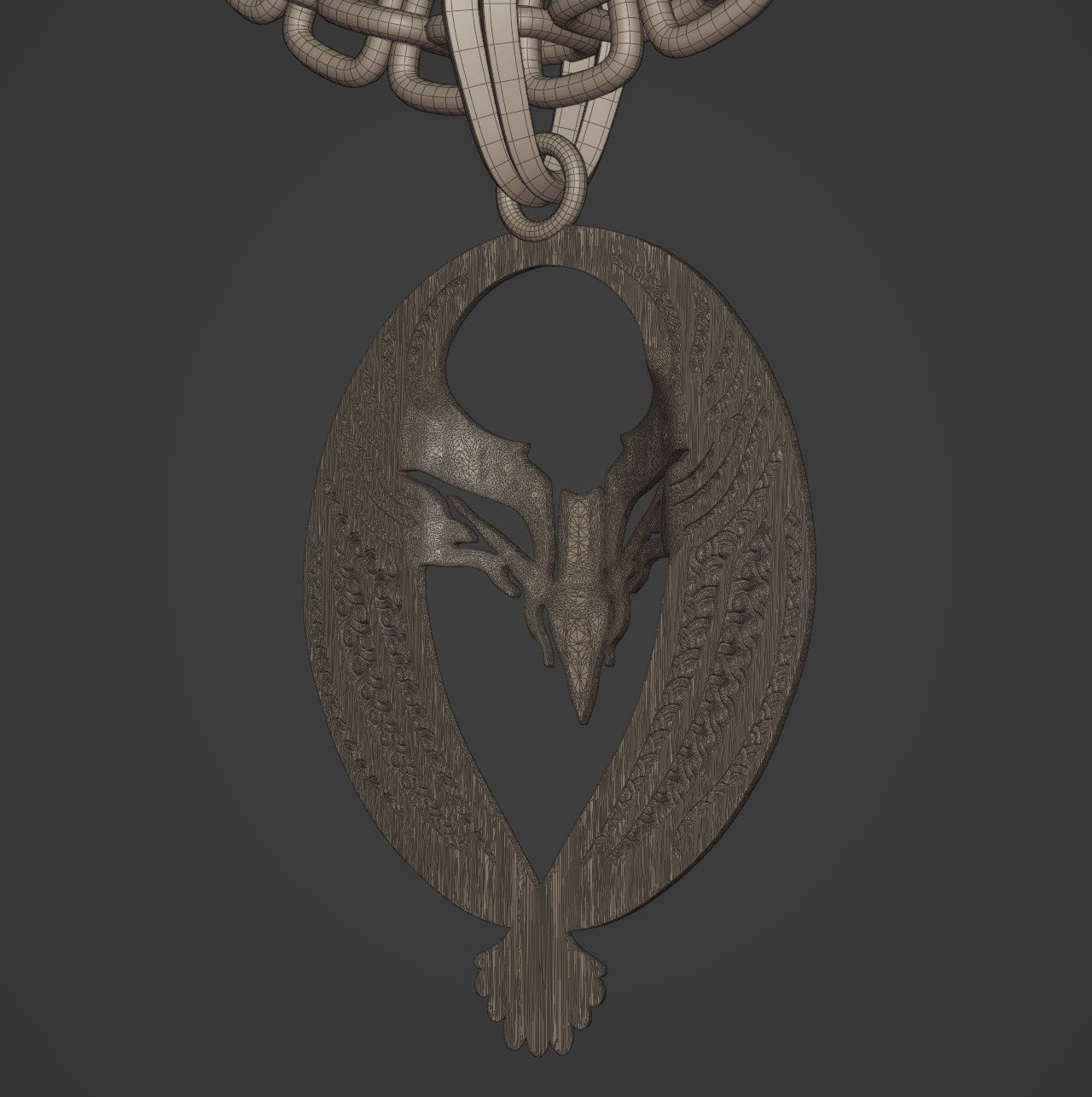 Eagle Stylized Pendant Amulet Necklace 3D print model_17