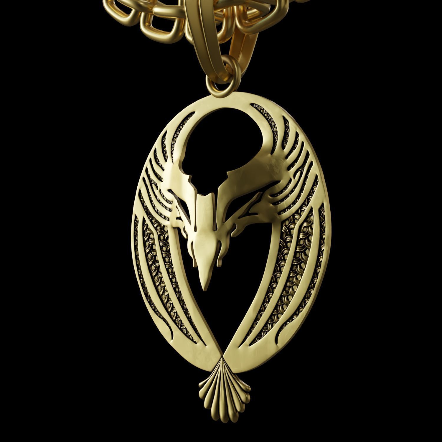 Eagle Stylized Pendant Amulet Necklace 3D print model_1