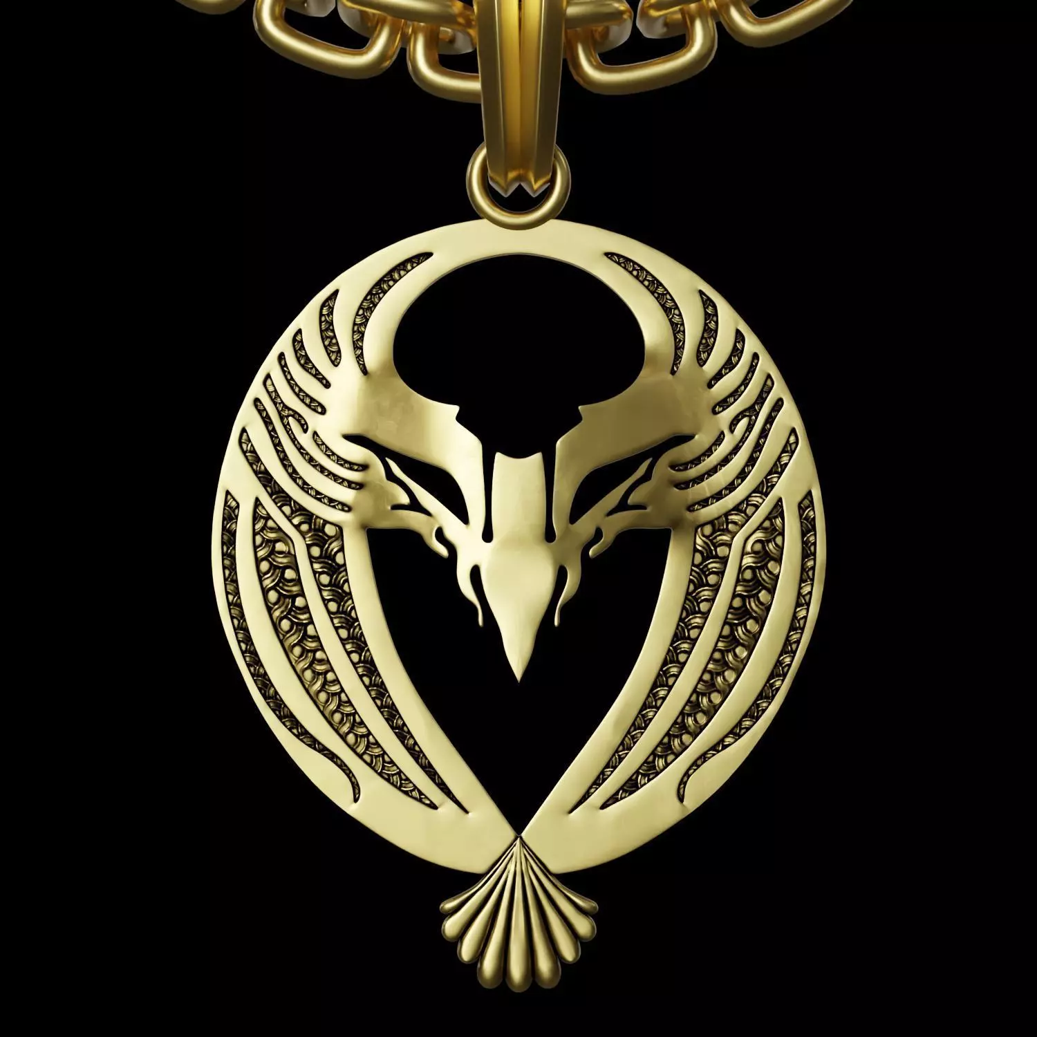 Eagle Stylized Pendant Amulet Necklace 3D print model_0
