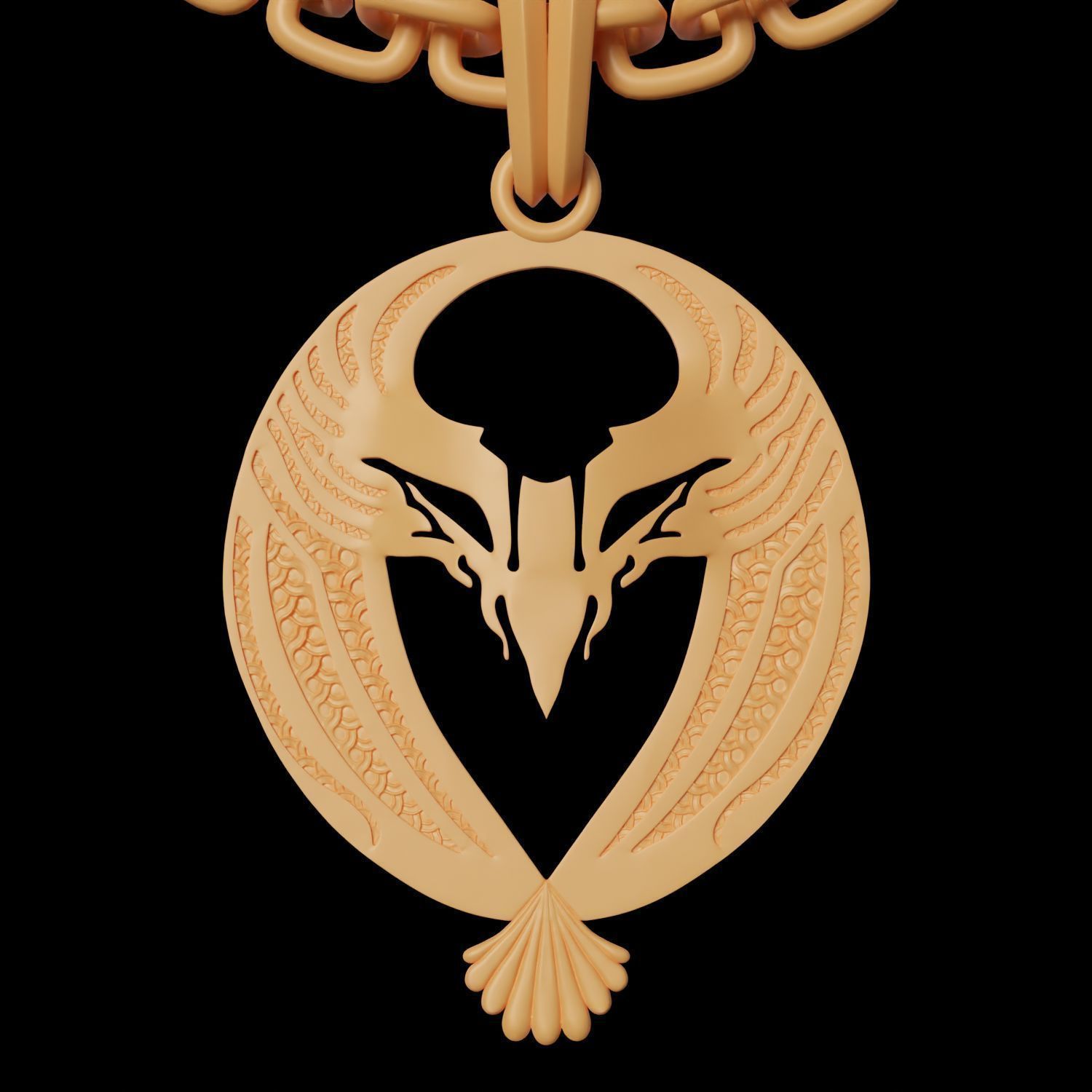 Eagle Stylized Pendant Amulet Necklace 3D print model_8