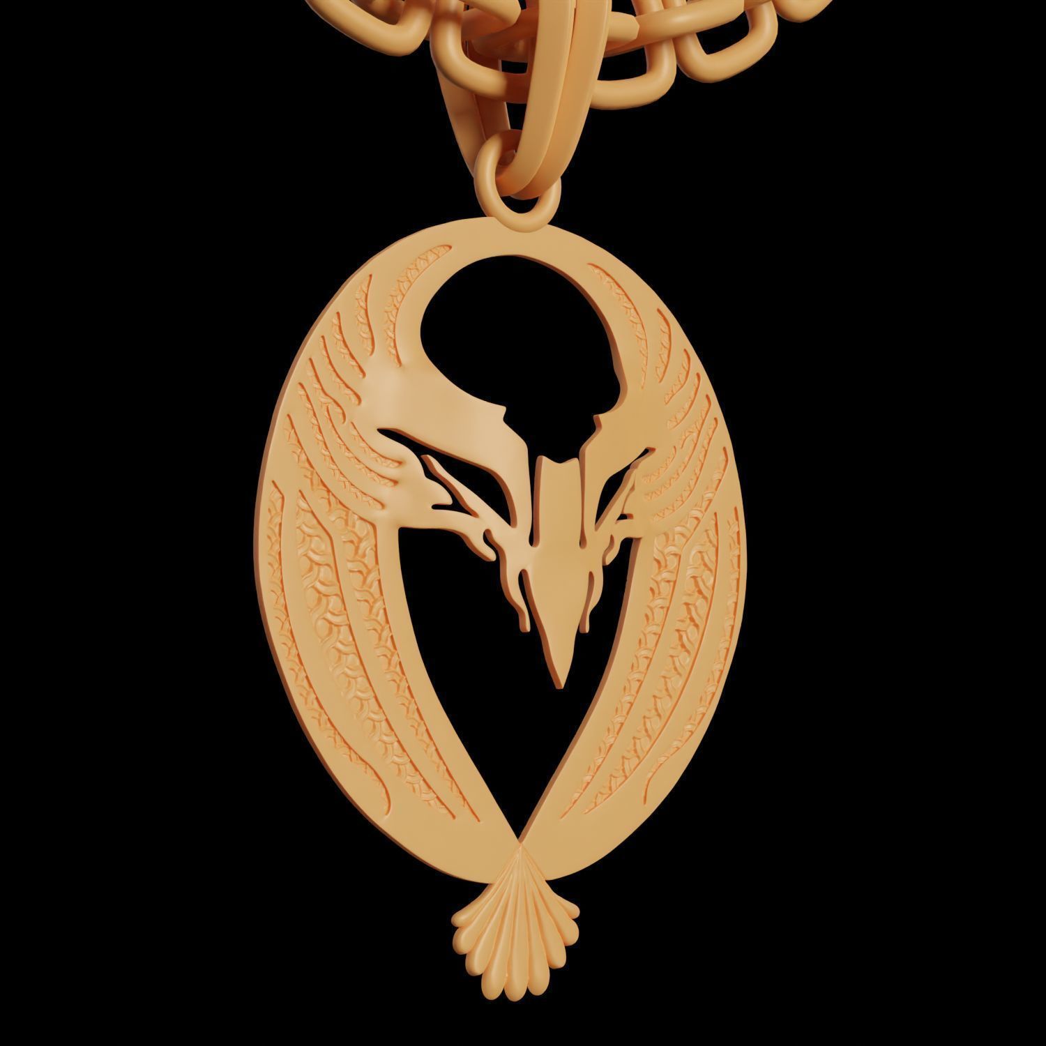 Eagle Stylized Pendant Amulet Necklace 3D print model_9