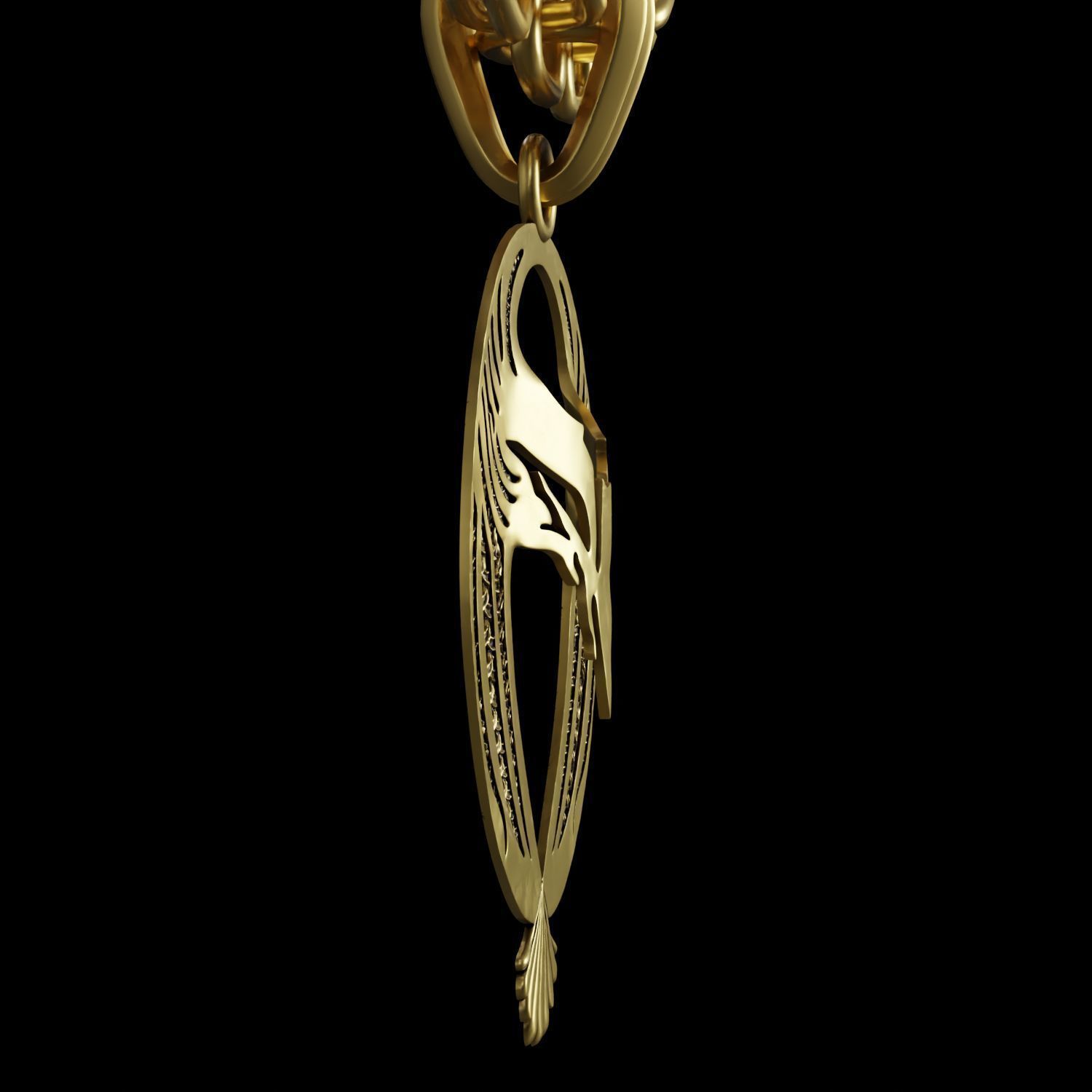 Eagle Stylized Pendant Amulet Necklace 3D print model_5