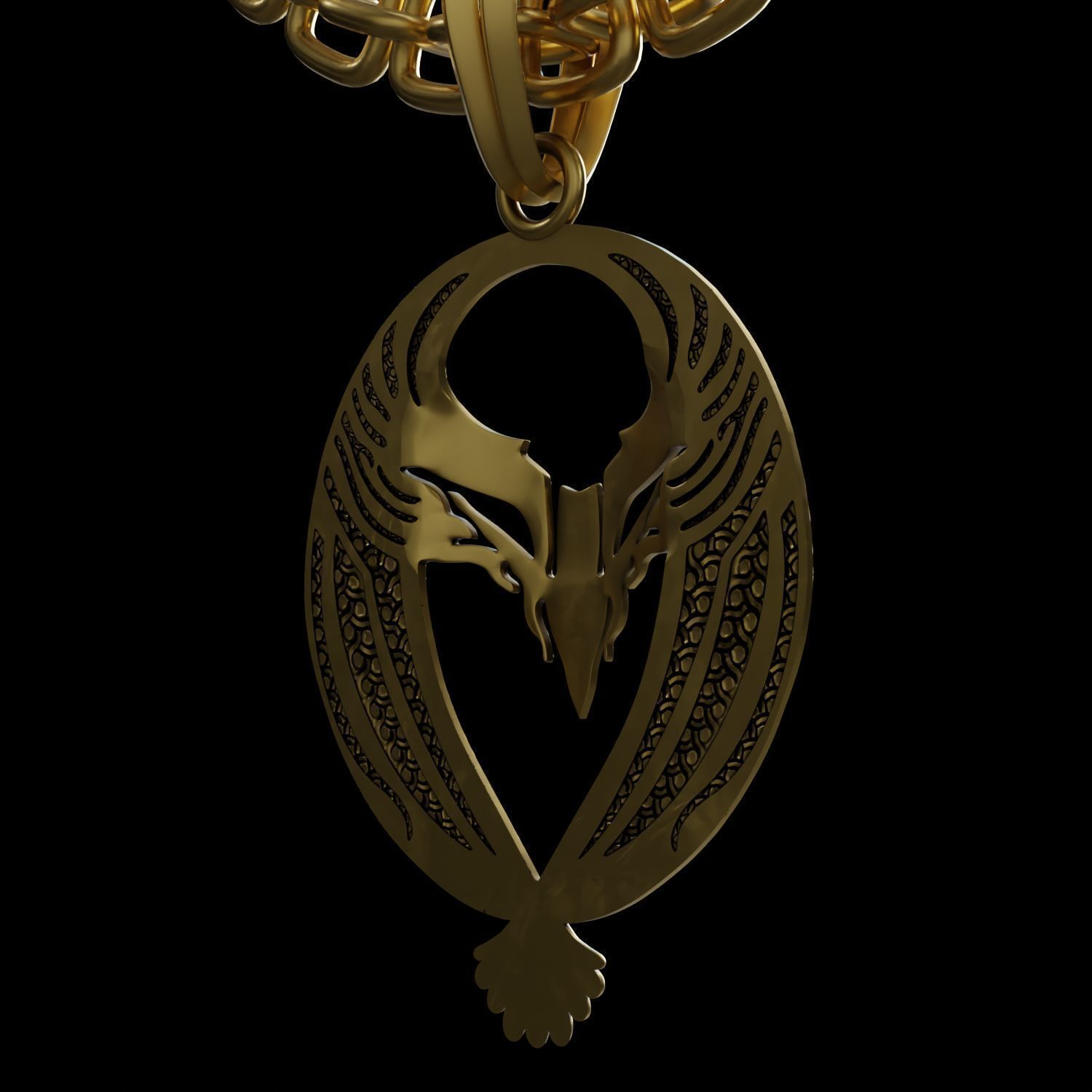 Eagle Stylized Pendant Amulet Necklace 3D print model_6