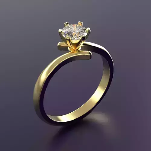 solitare engagement ring 007 3D print model