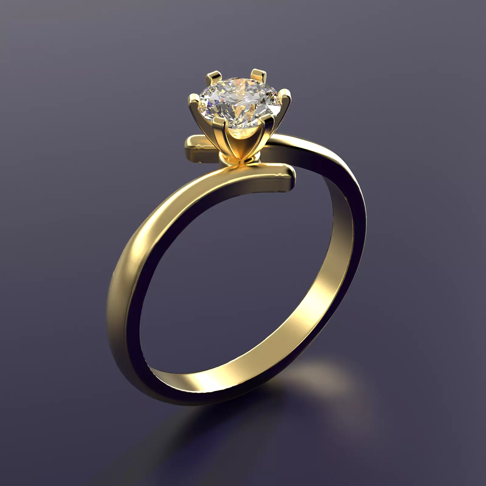 solitare engagement ring 007 3D print model