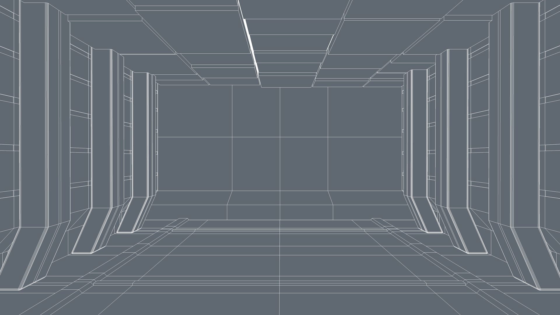 Futuristic Sci Fi Hallway 3D model_9