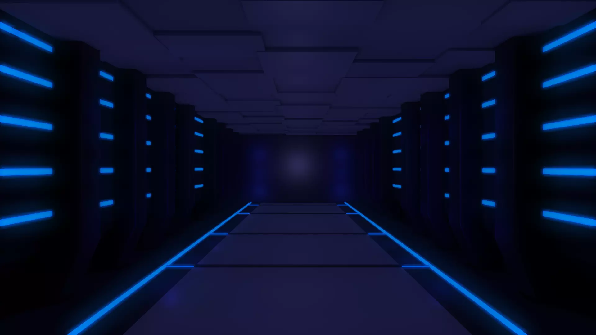 Futuristic Sci Fi Hallway 3D model_0