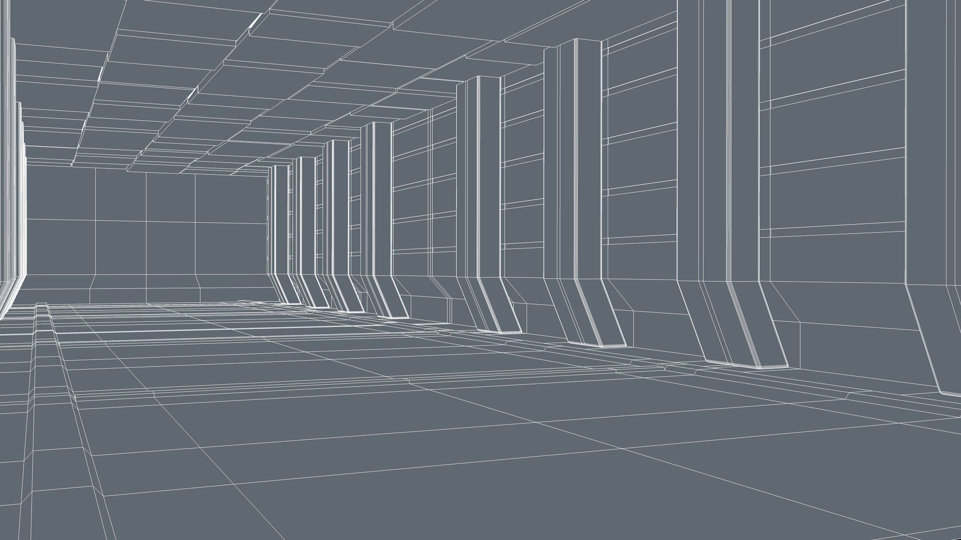 Futuristic Sci Fi Hallway 3D model_8