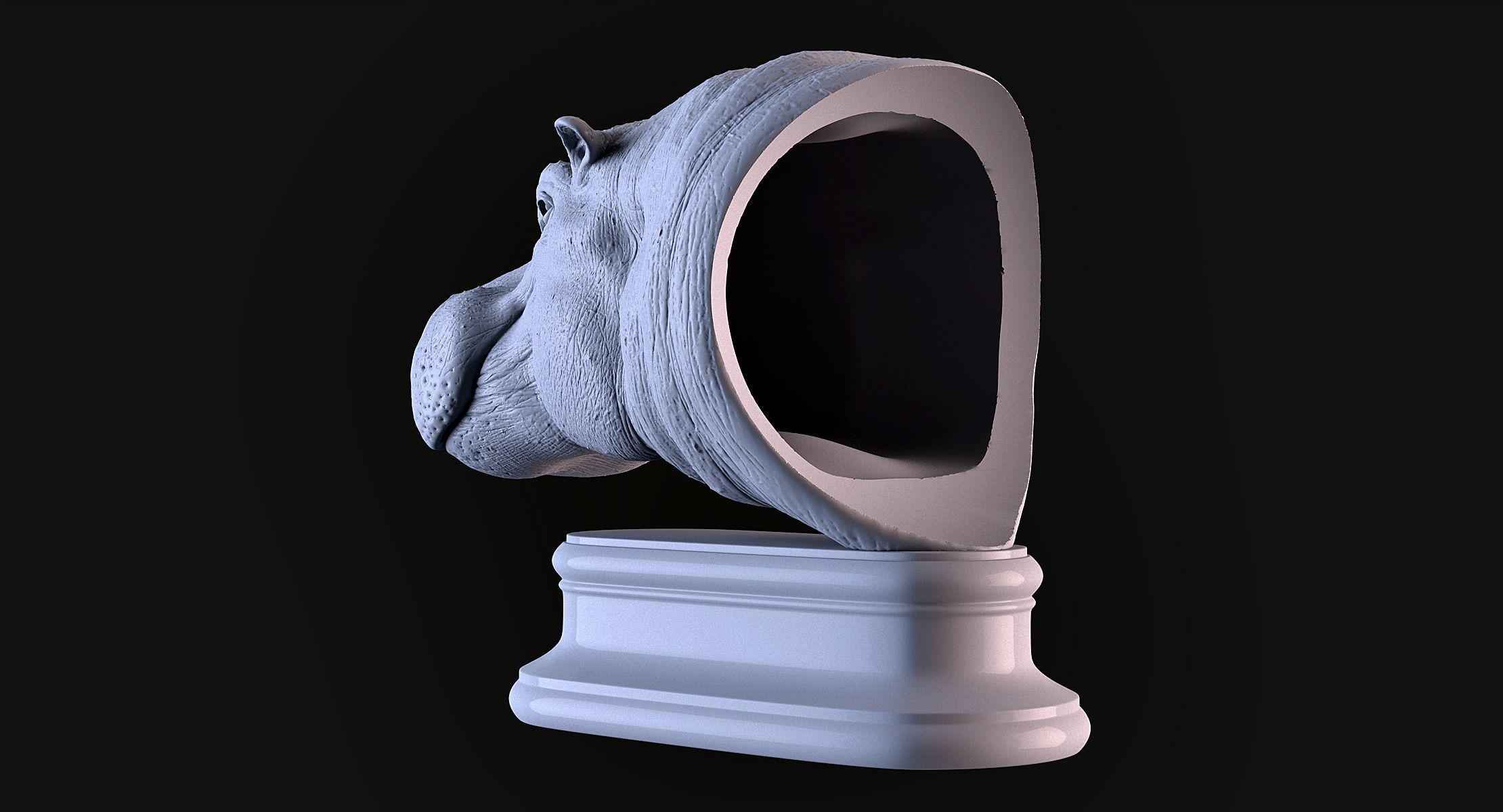 Hippopotamus Head 3D print model_6