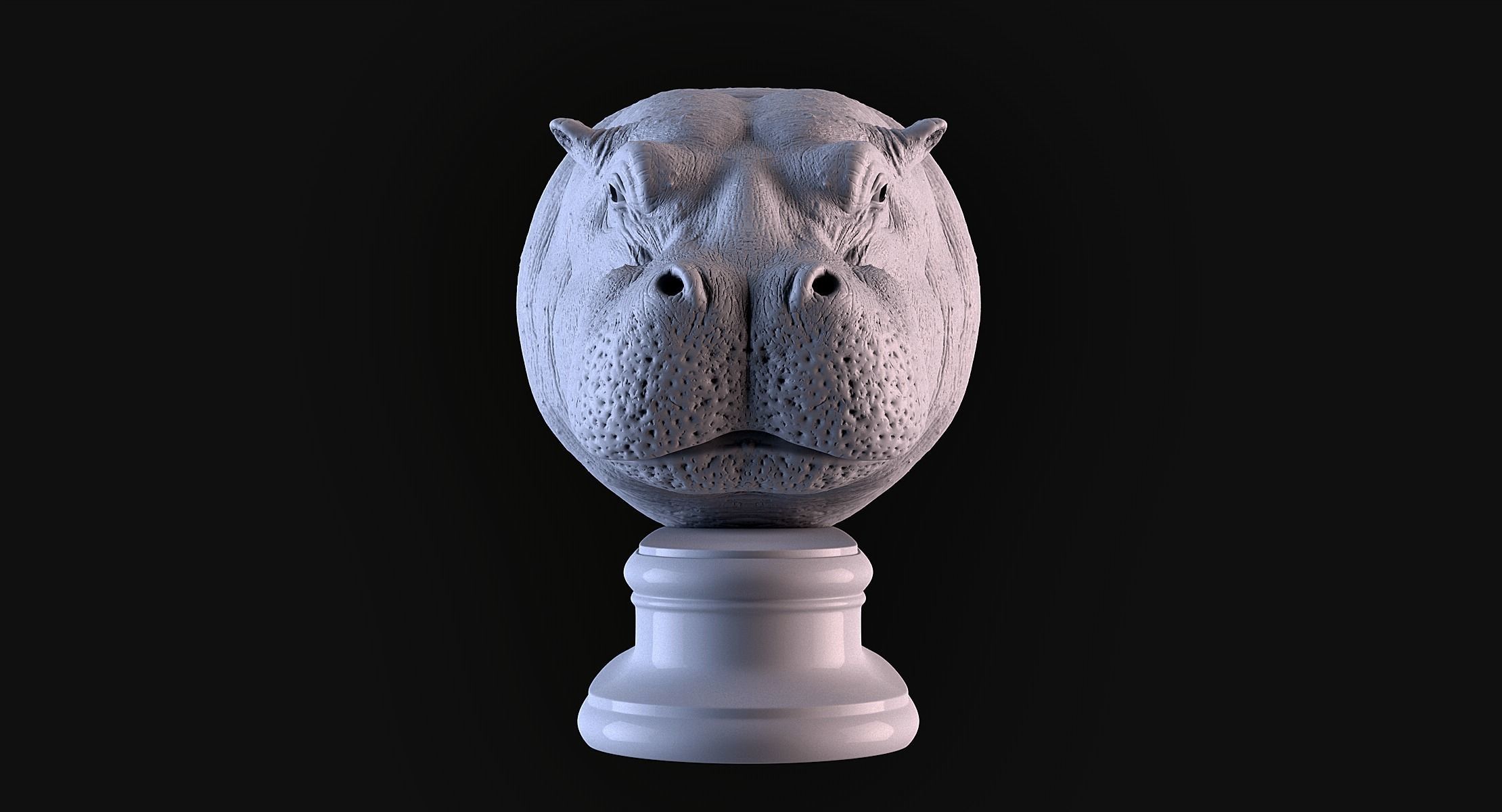 Hippopotamus Head 3D print model_1