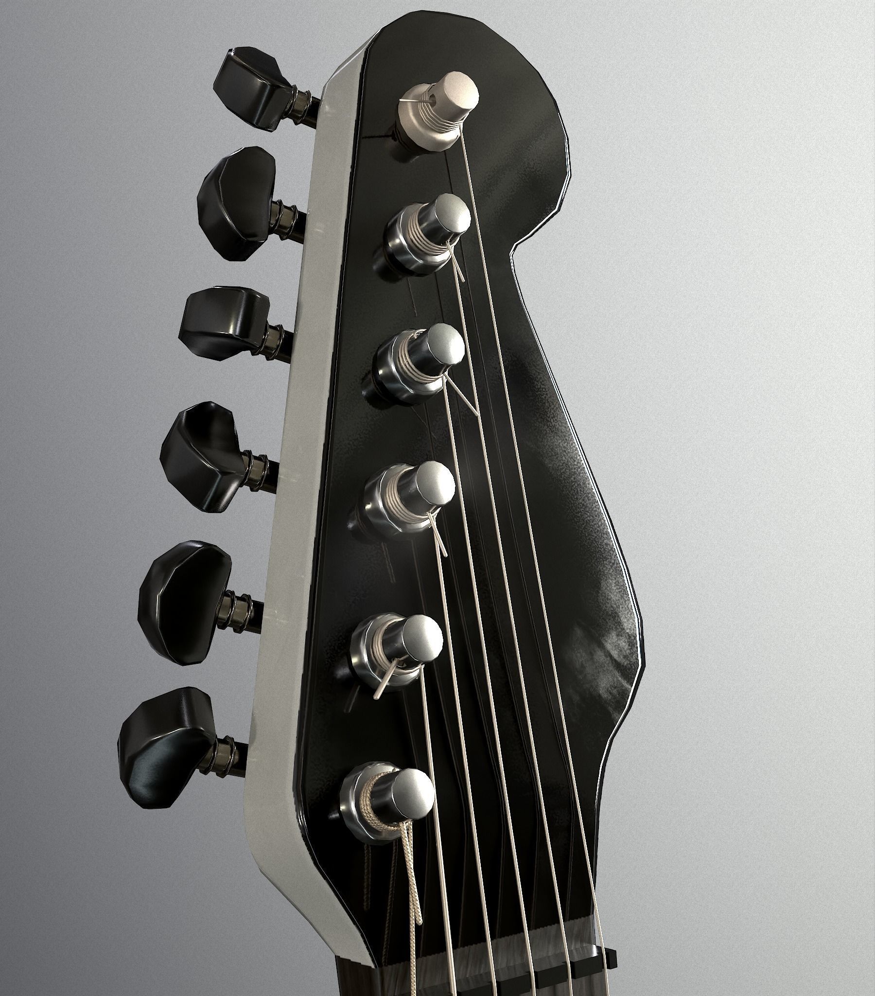 Rock Guitar with Amplifier Low-poly 3D model_14