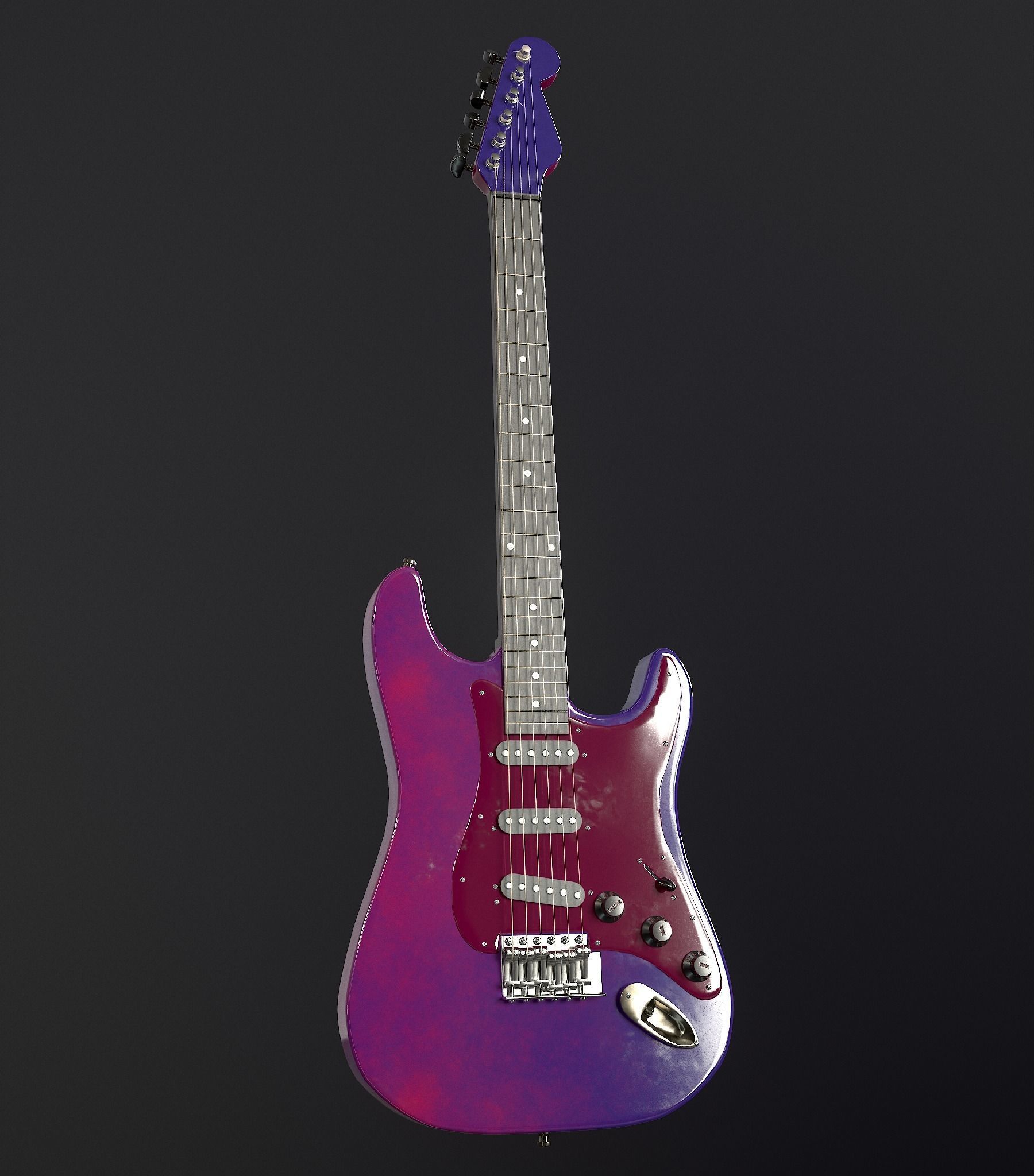 Rock Guitar with Amplifier Low-poly 3D model_18