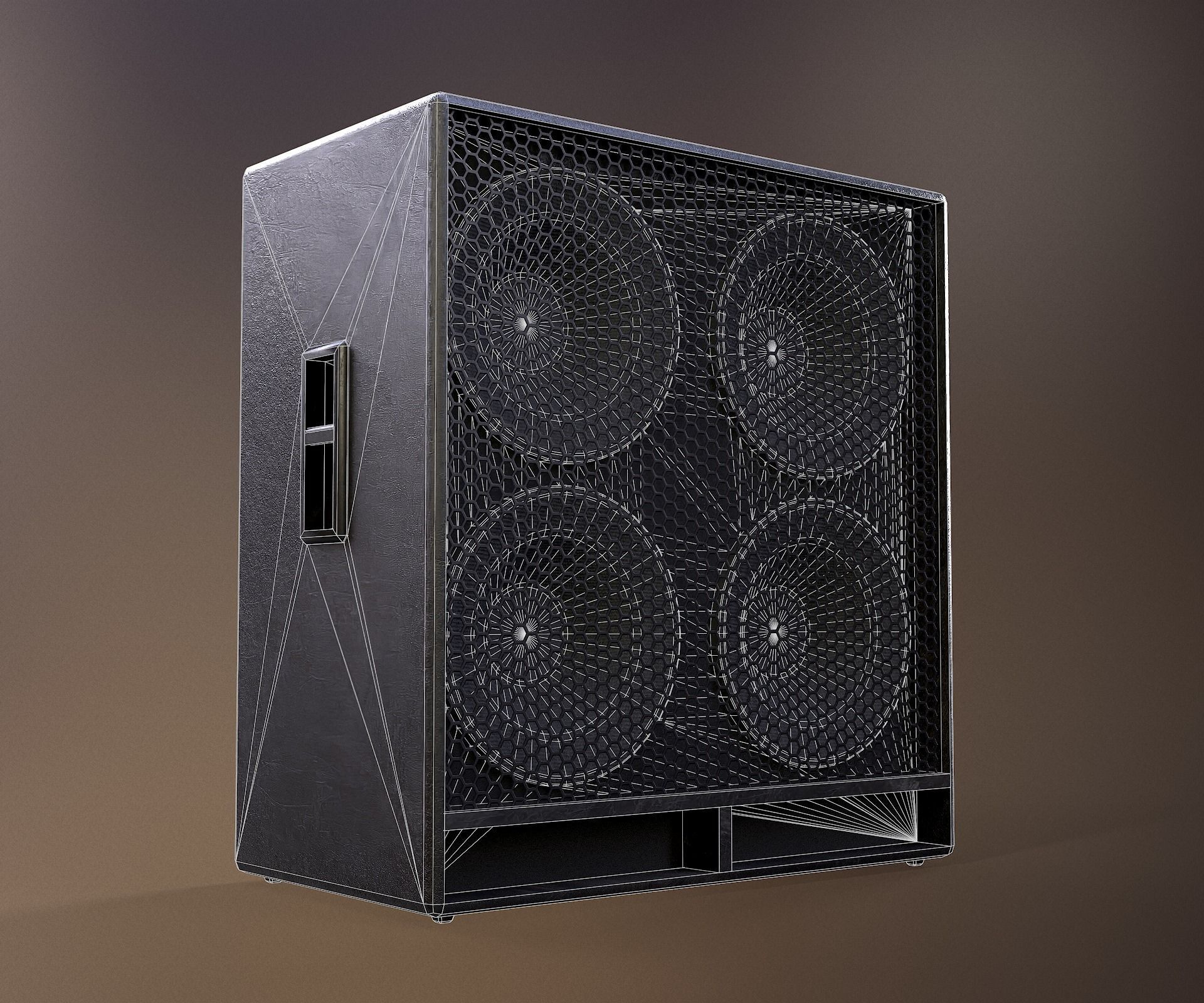 Rock Guitar with Amplifier Low-poly 3D model_34