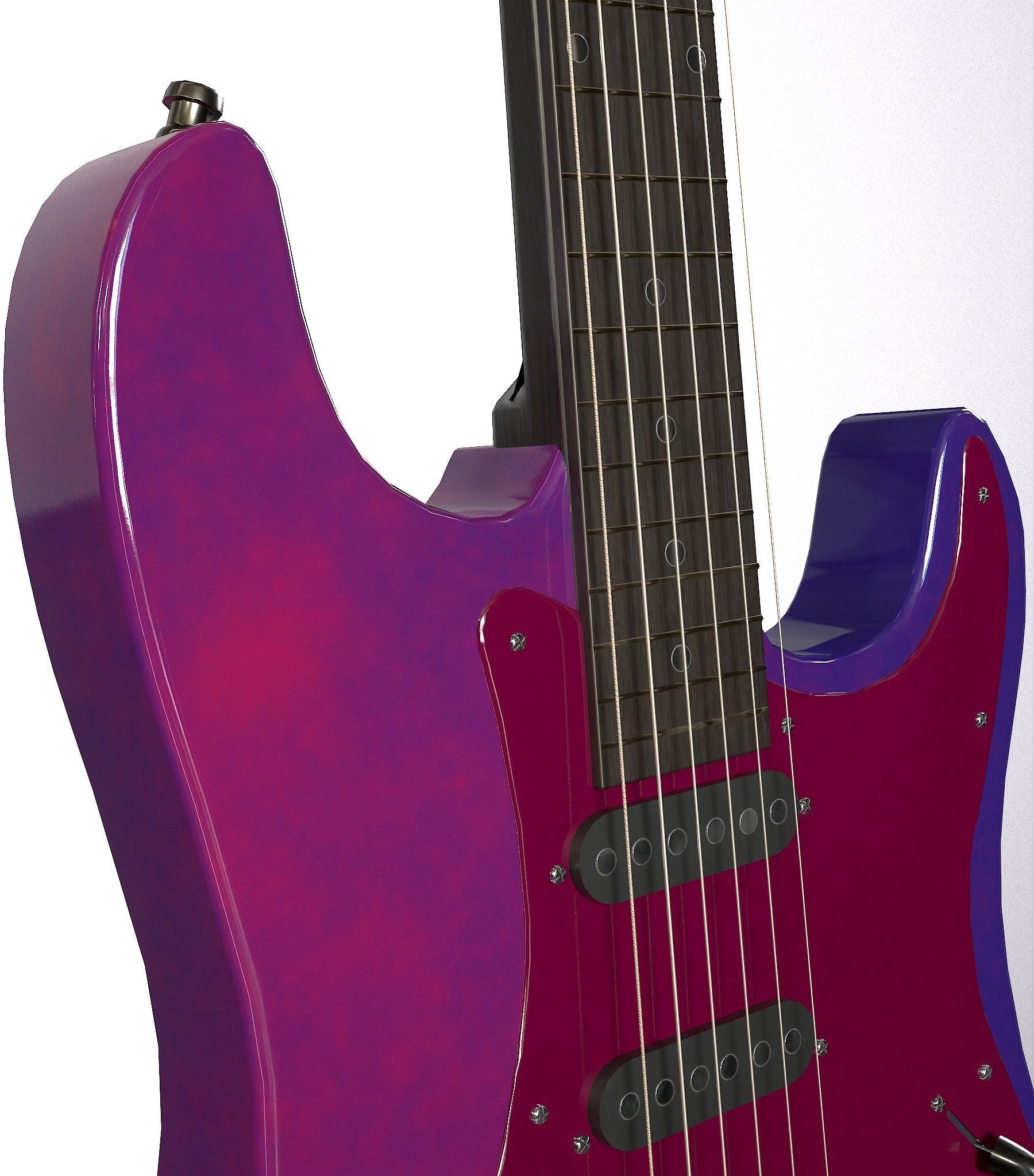 Rock Guitar with Amplifier Low-poly 3D model_22