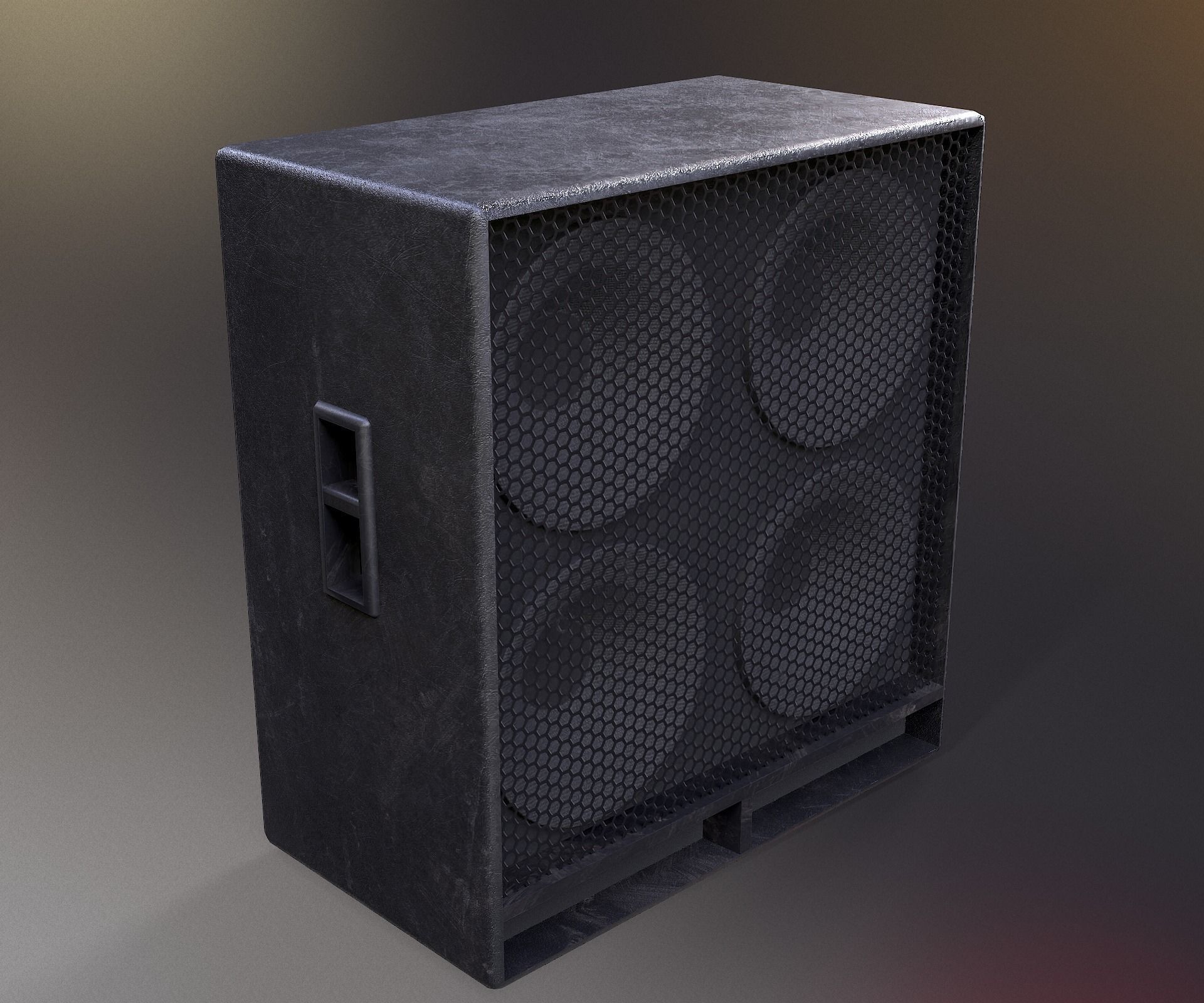 Rock Guitar with Amplifier Low-poly 3D model_37