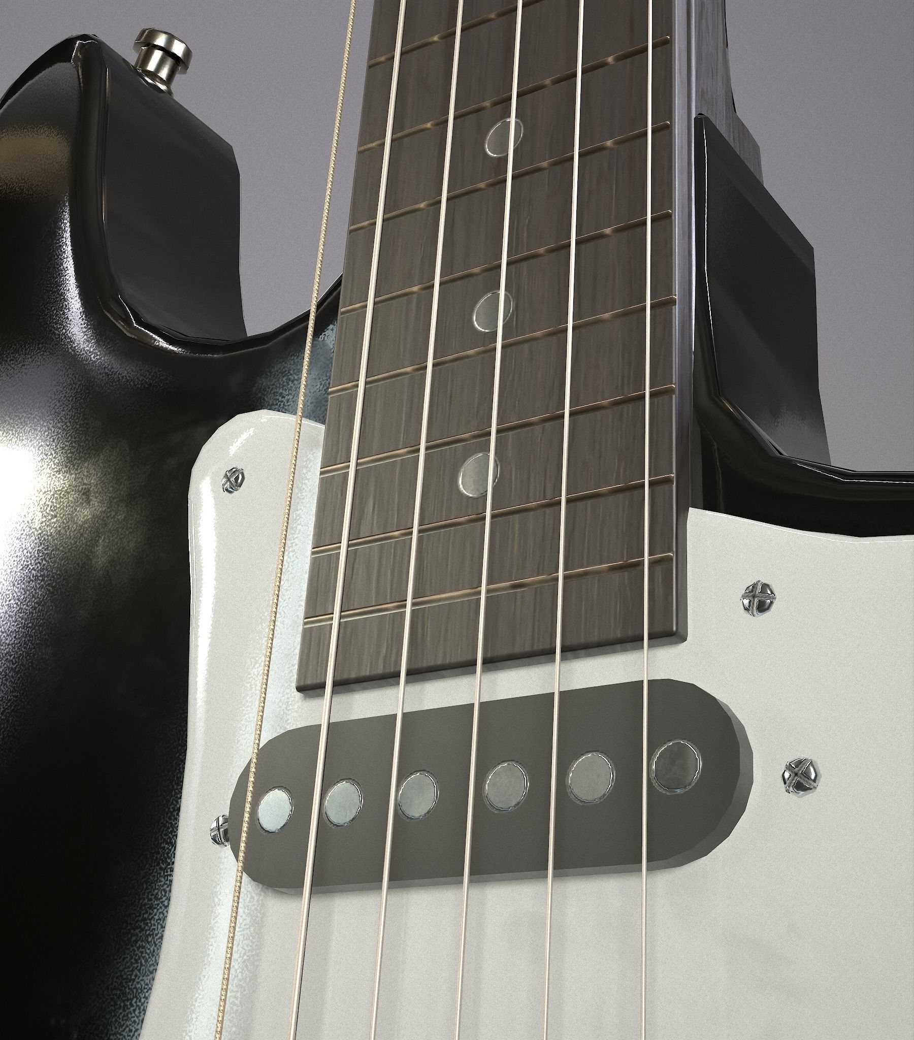 Rock Guitar with Amplifier Low-poly 3D model_13