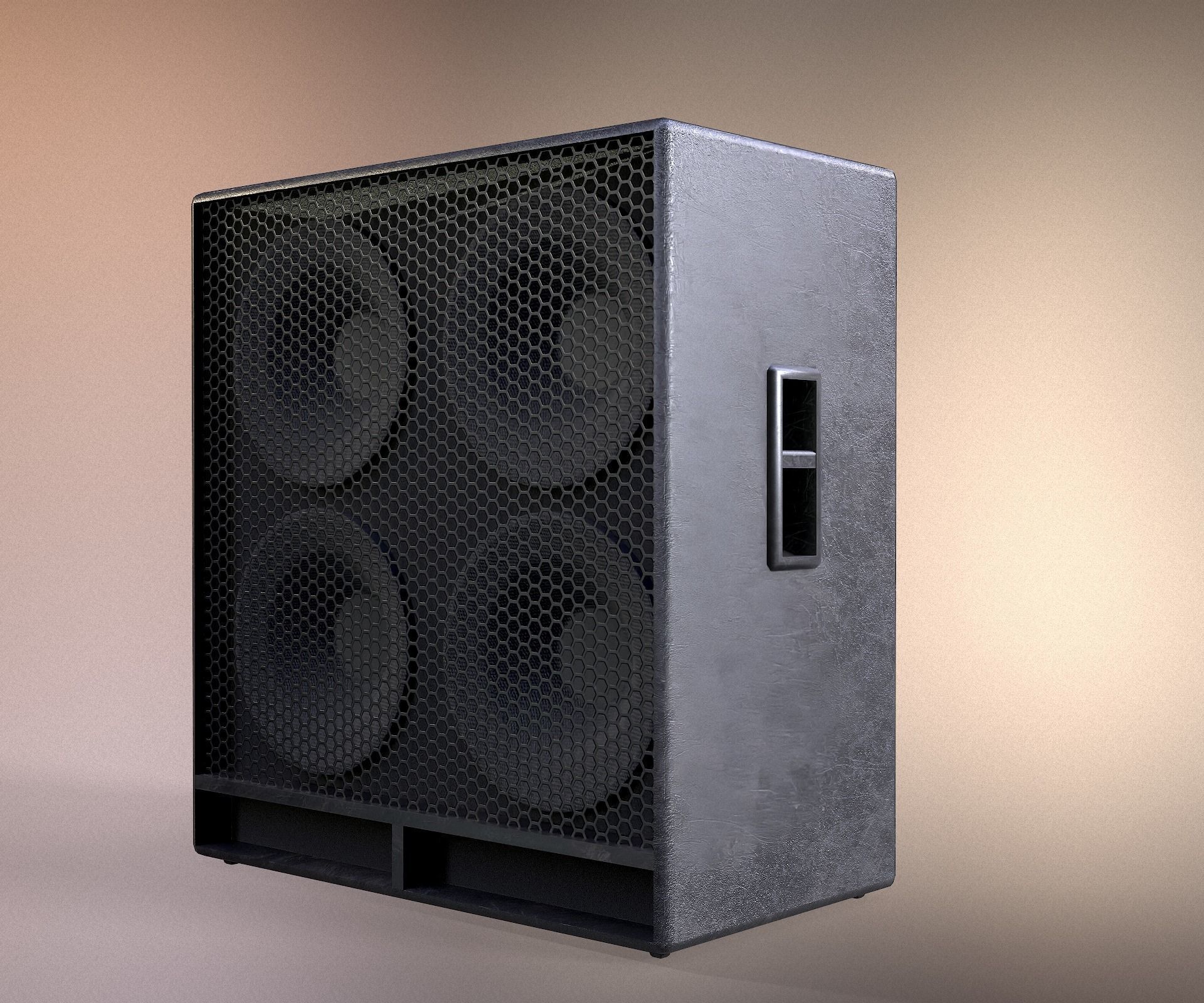 Rock Guitar with Amplifier Low-poly 3D model_35