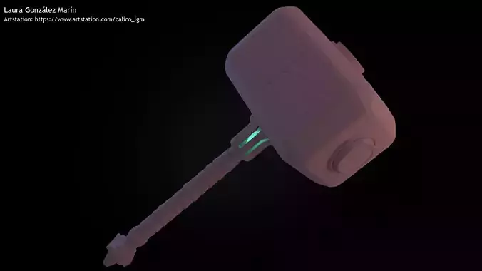 Mjolnir Hammer Weapon model 01 3D model