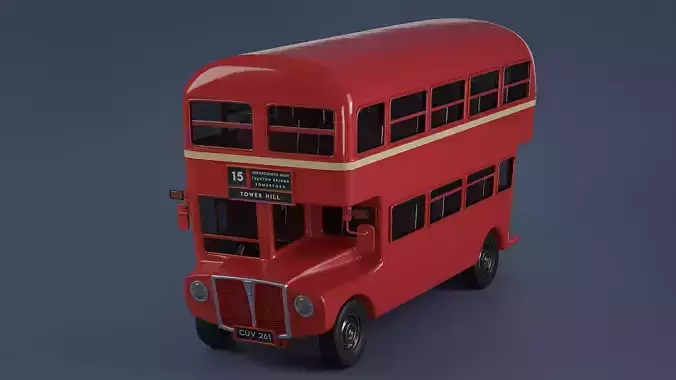 Stylized Double Decker Bus 3D model